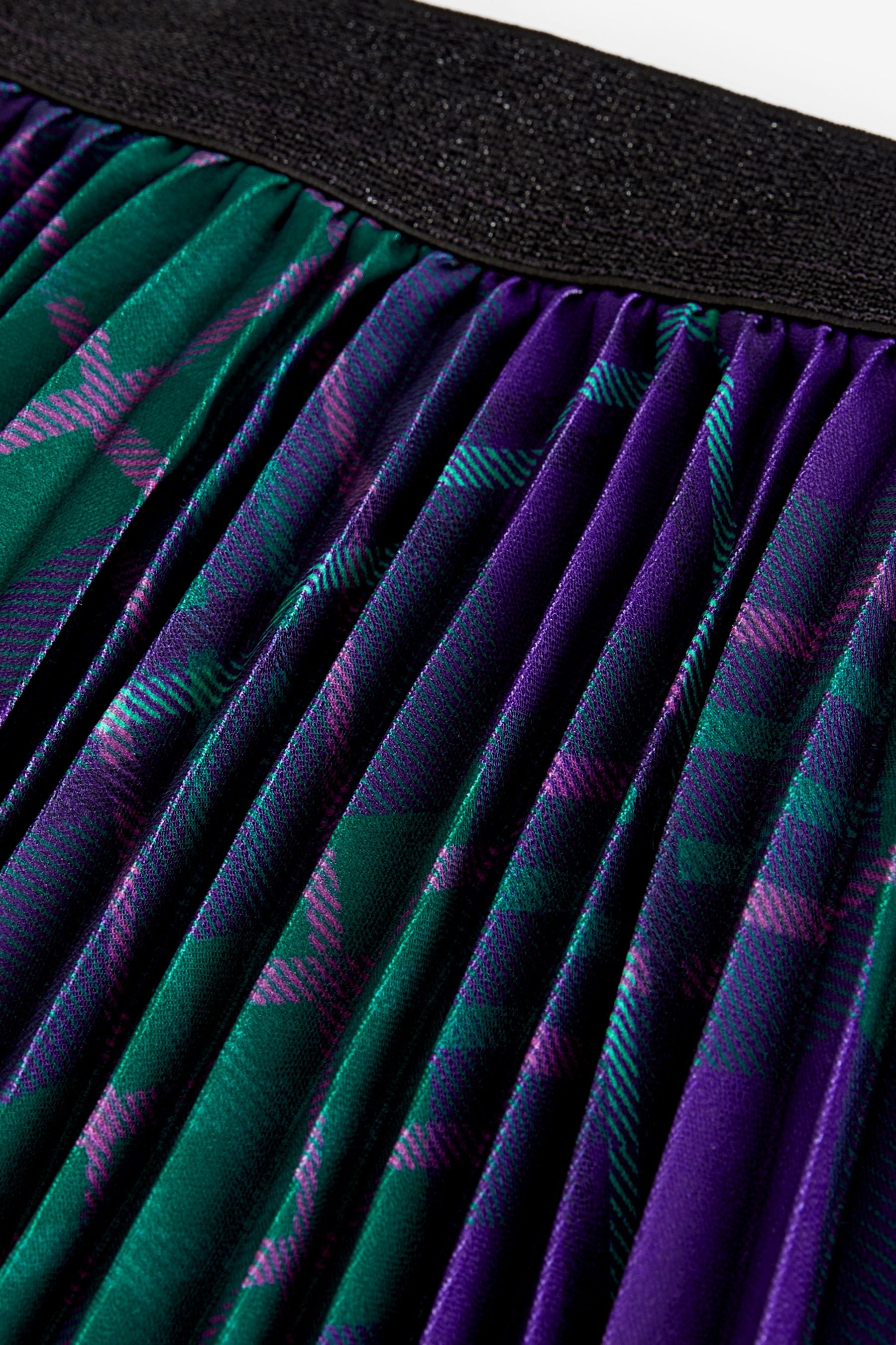 Purple Pleated Check Skirt (3-16yrs)