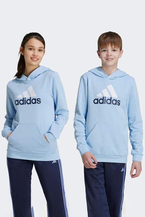 adidas Blue Sportswear Essentials Two Colored Big Logo Cotton Hoodie