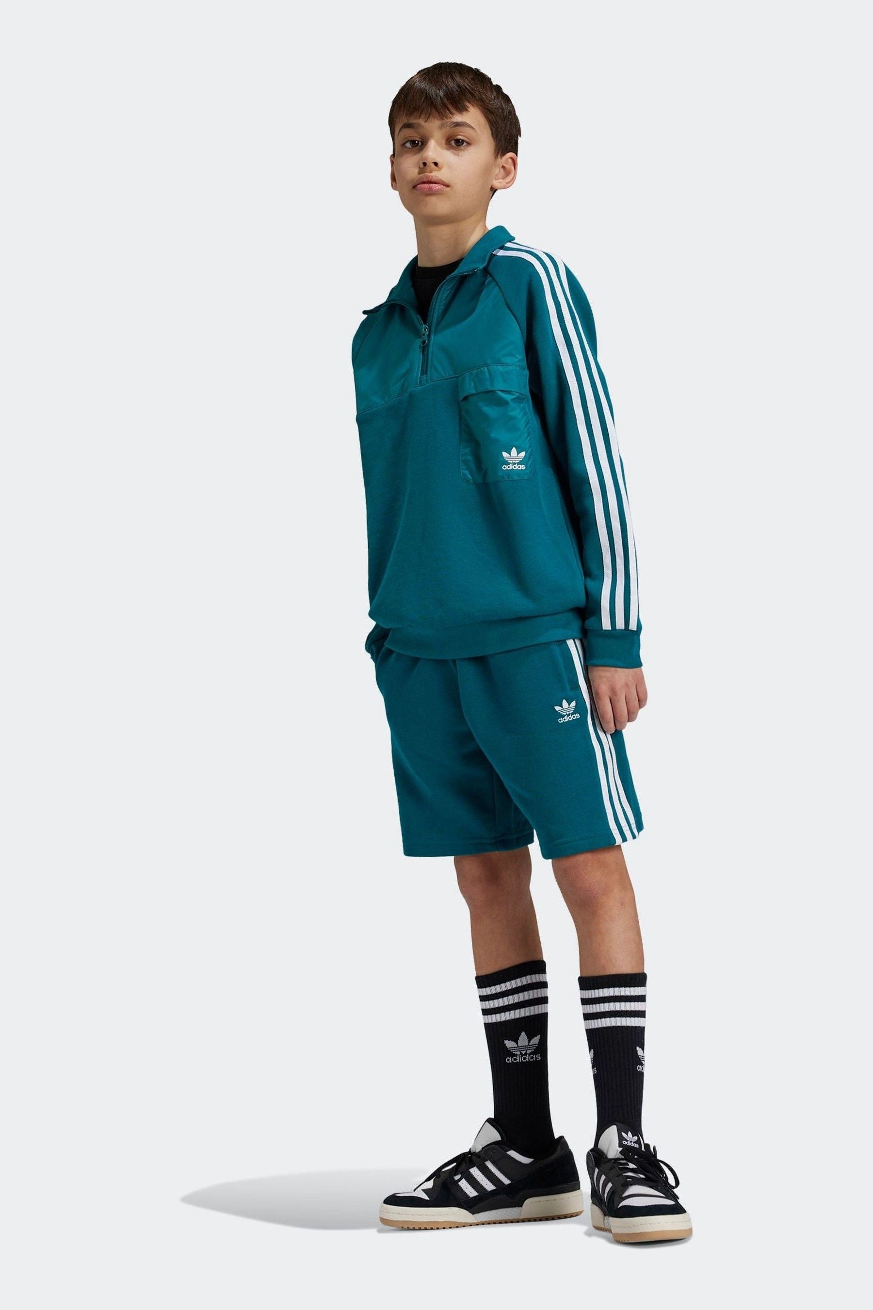 adidas Green Kids Originals Trefoil Crew 100% Cotton Sweatshirt