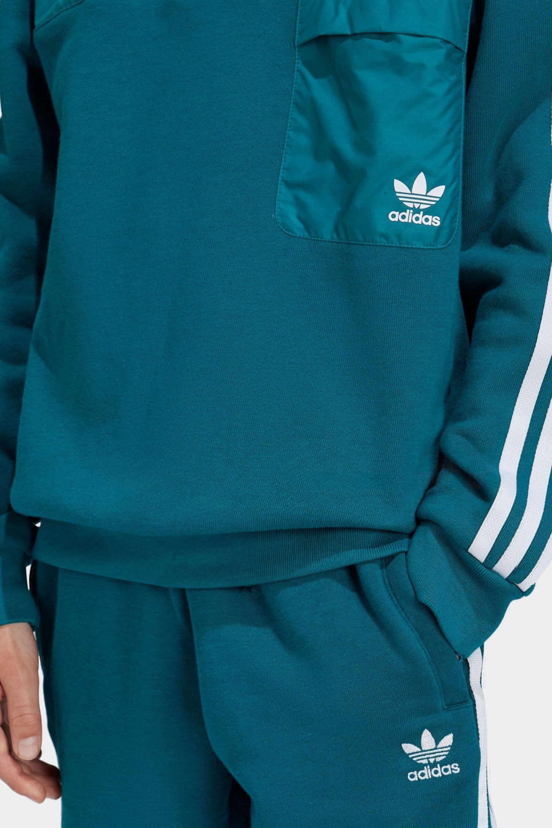 adidas Green Kids Originals Trefoil Crew 100% Cotton Sweatshirt