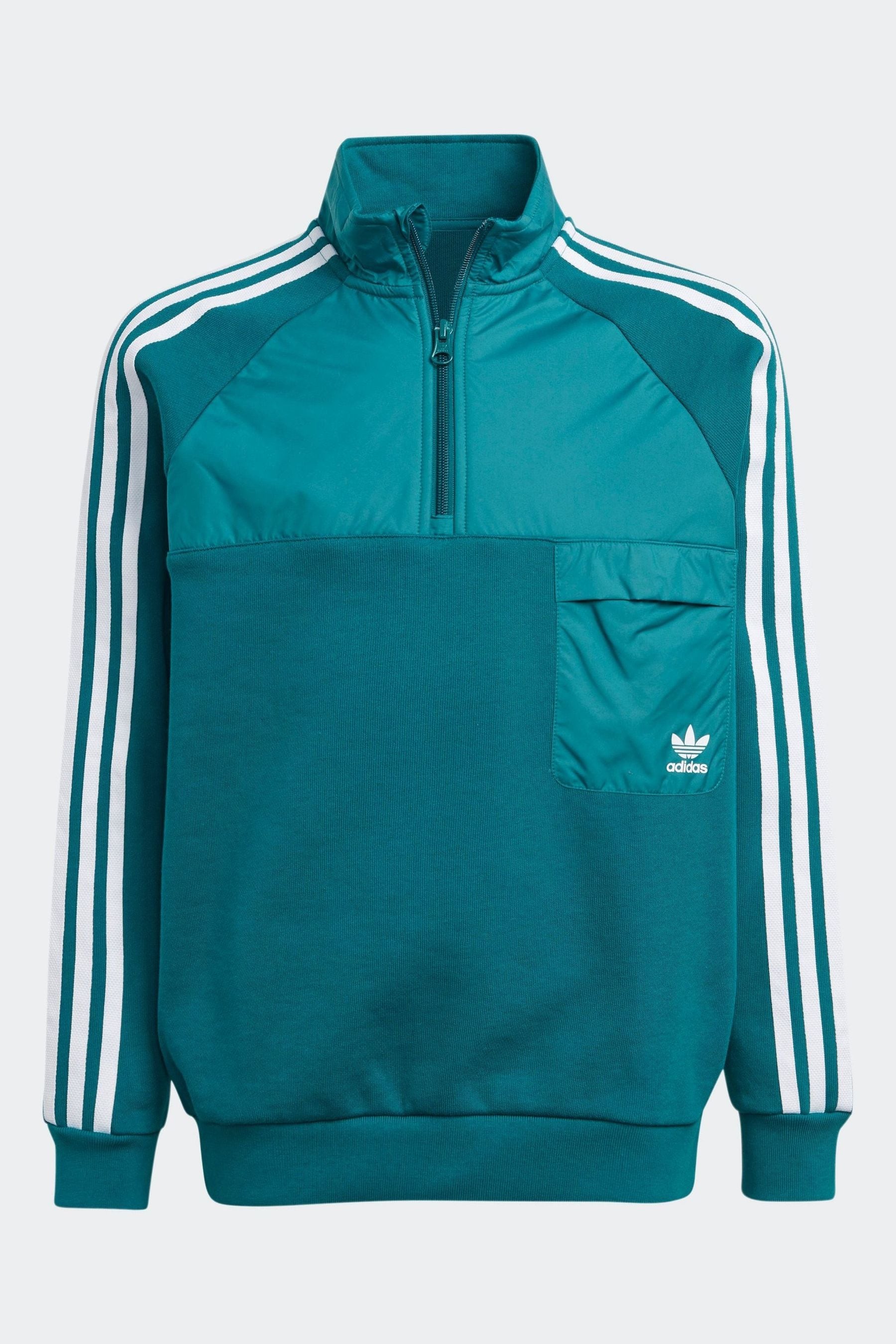 adidas Green Kids Originals Trefoil Crew 100% Cotton Sweatshirt