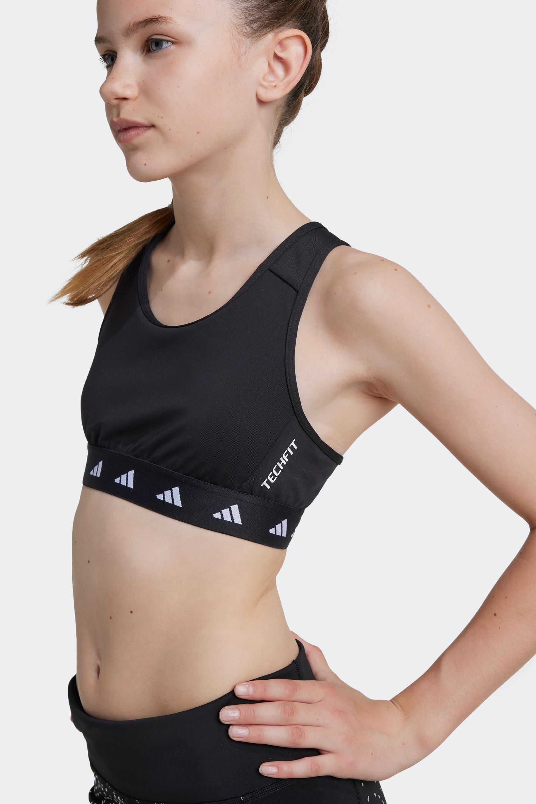 adidas Black Techfit Power React Bra