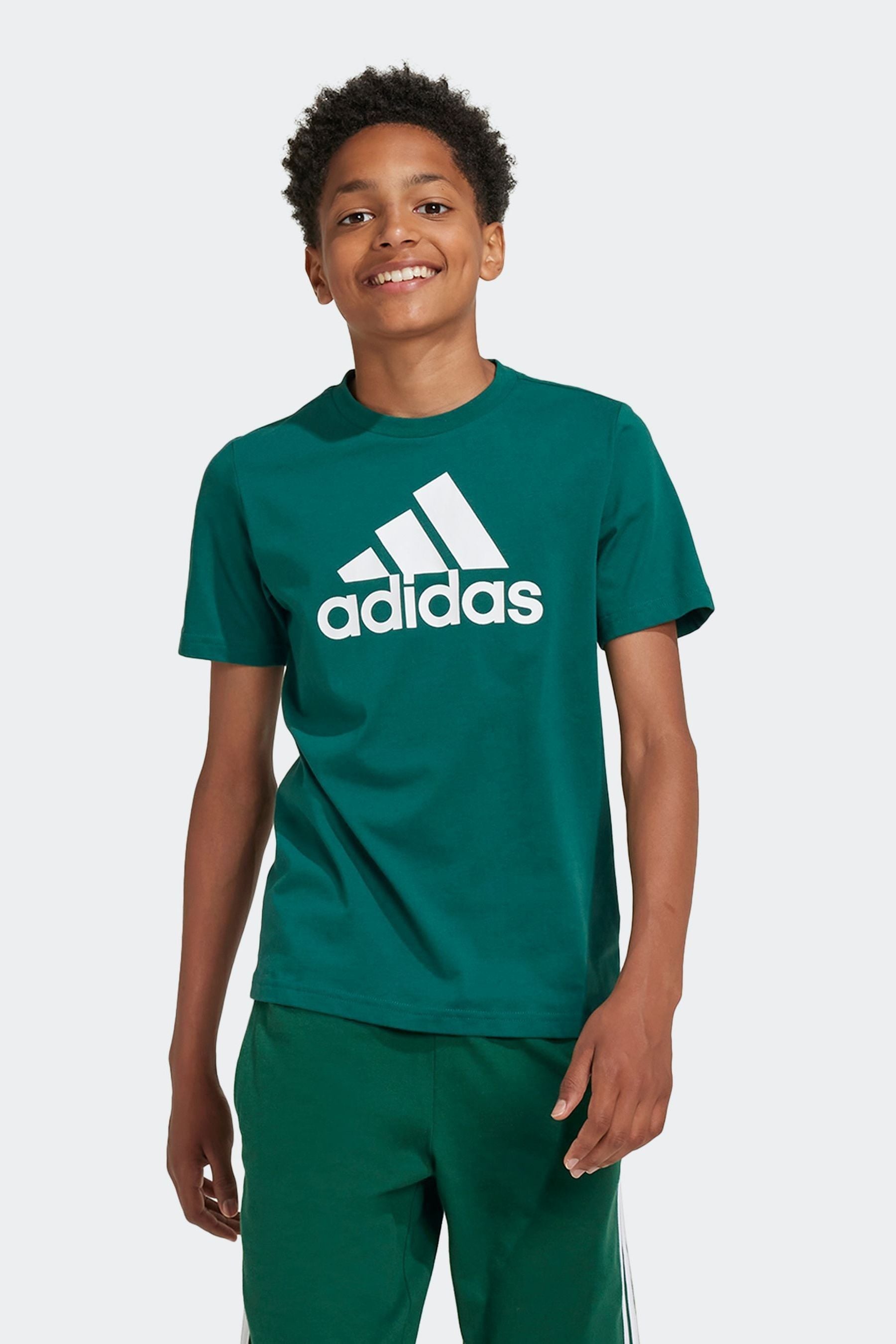 adidas Green Sportswear Essentials Big Logo Cotton T-Shirt