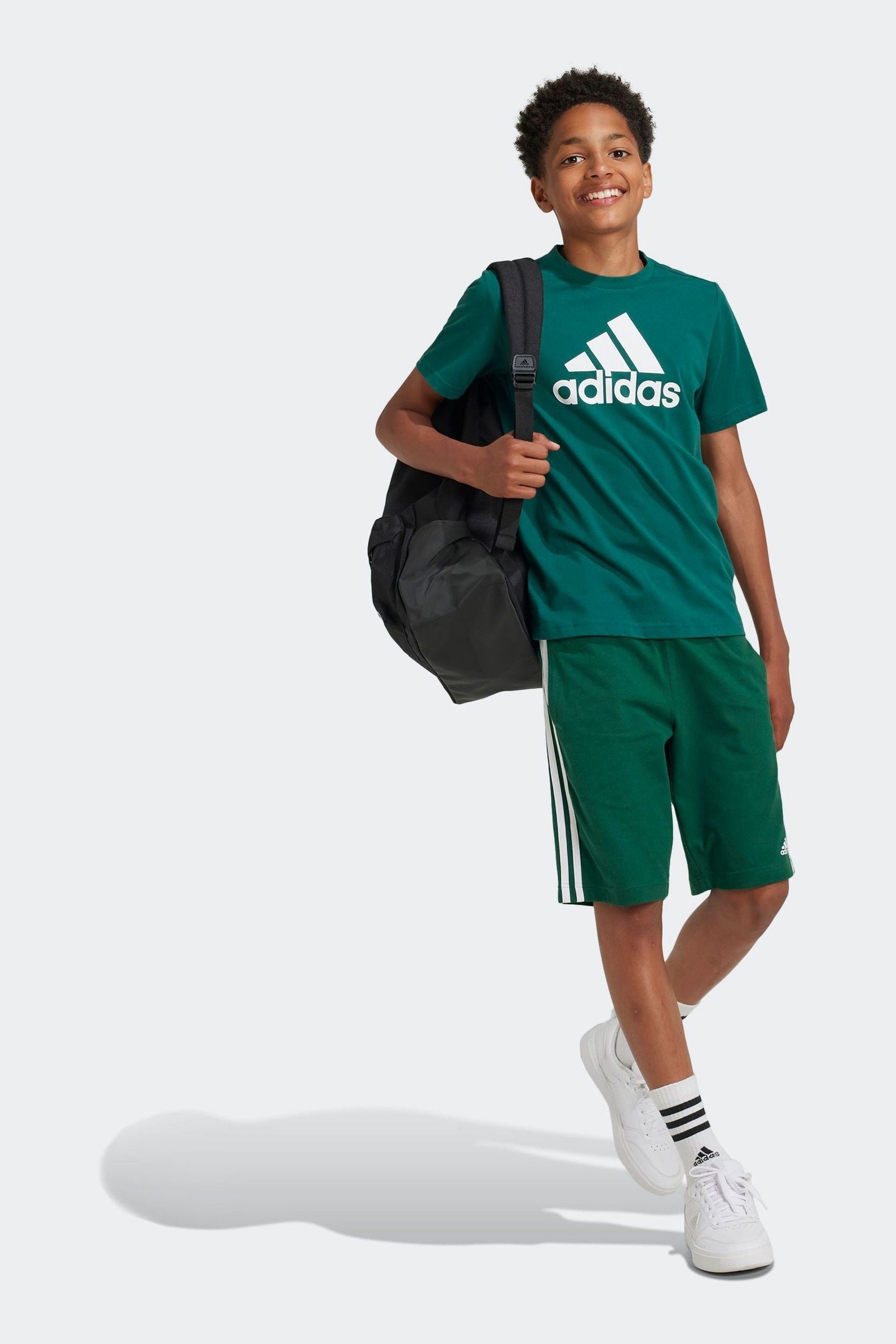 adidas Green Sportswear Essentials Big Logo Cotton T-Shirt