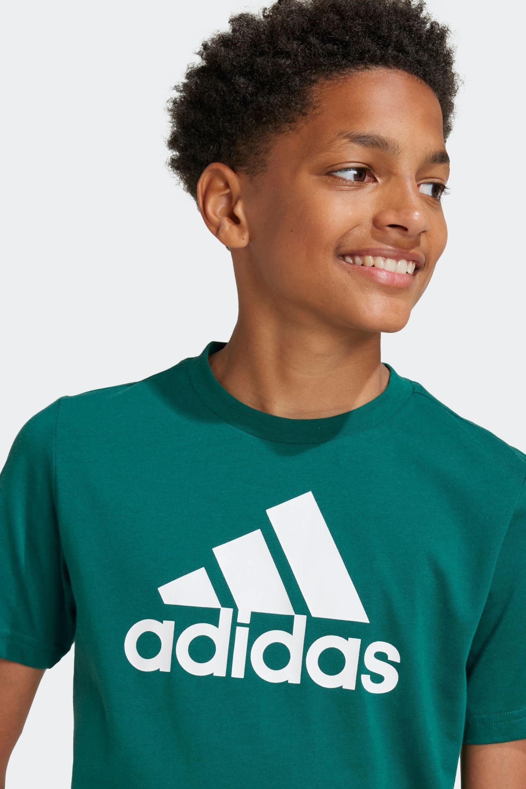 adidas Green Sportswear Essentials Big Logo Cotton T-Shirt