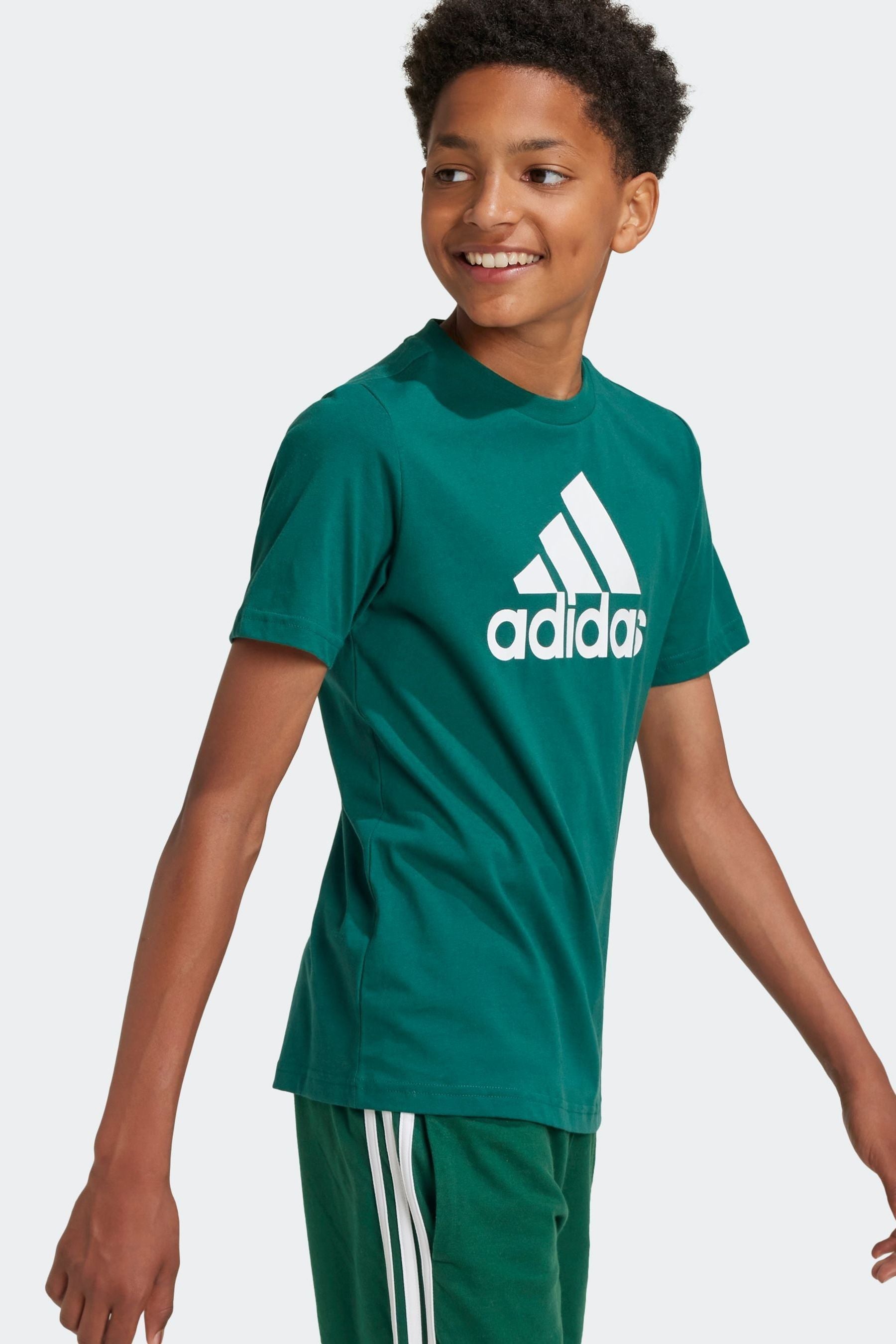 adidas Green Sportswear Essentials Big Logo Cotton T-Shirt