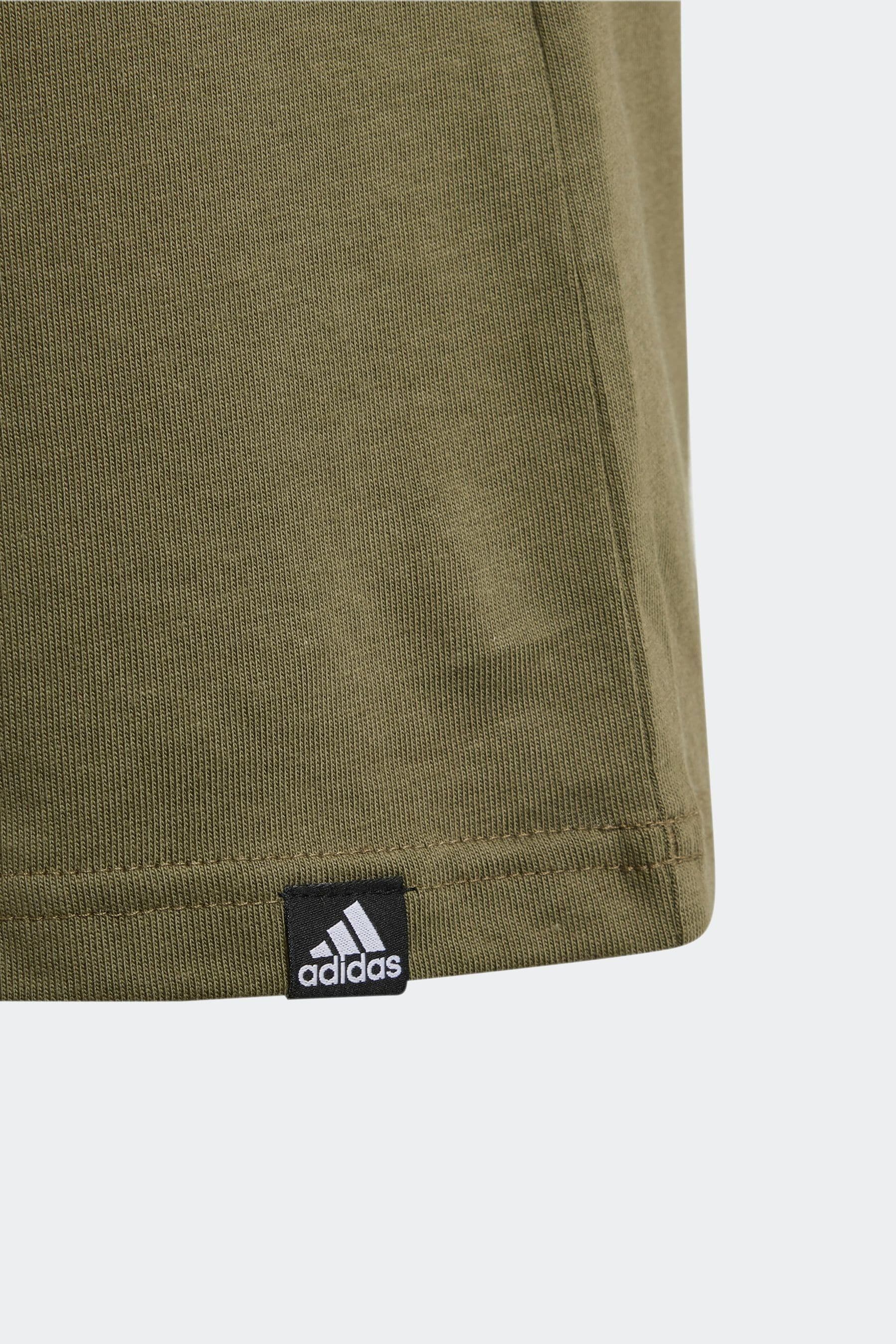 adidas Green Kids Sportswear 100% Cotton Camo Linear Graphic T-Shirt