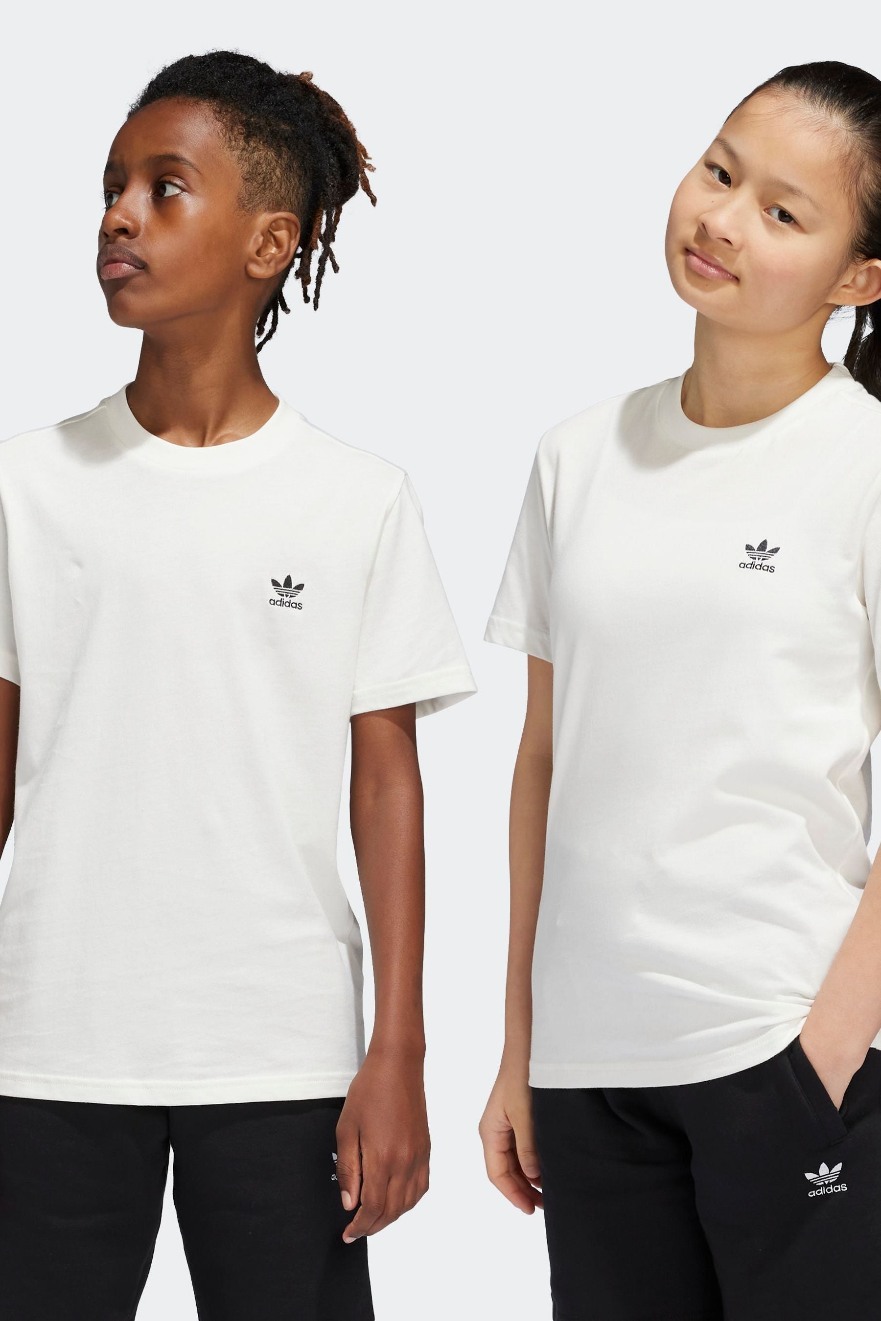 adidas originals White Small Trefoil Logo 100% Cotton T-Shirt