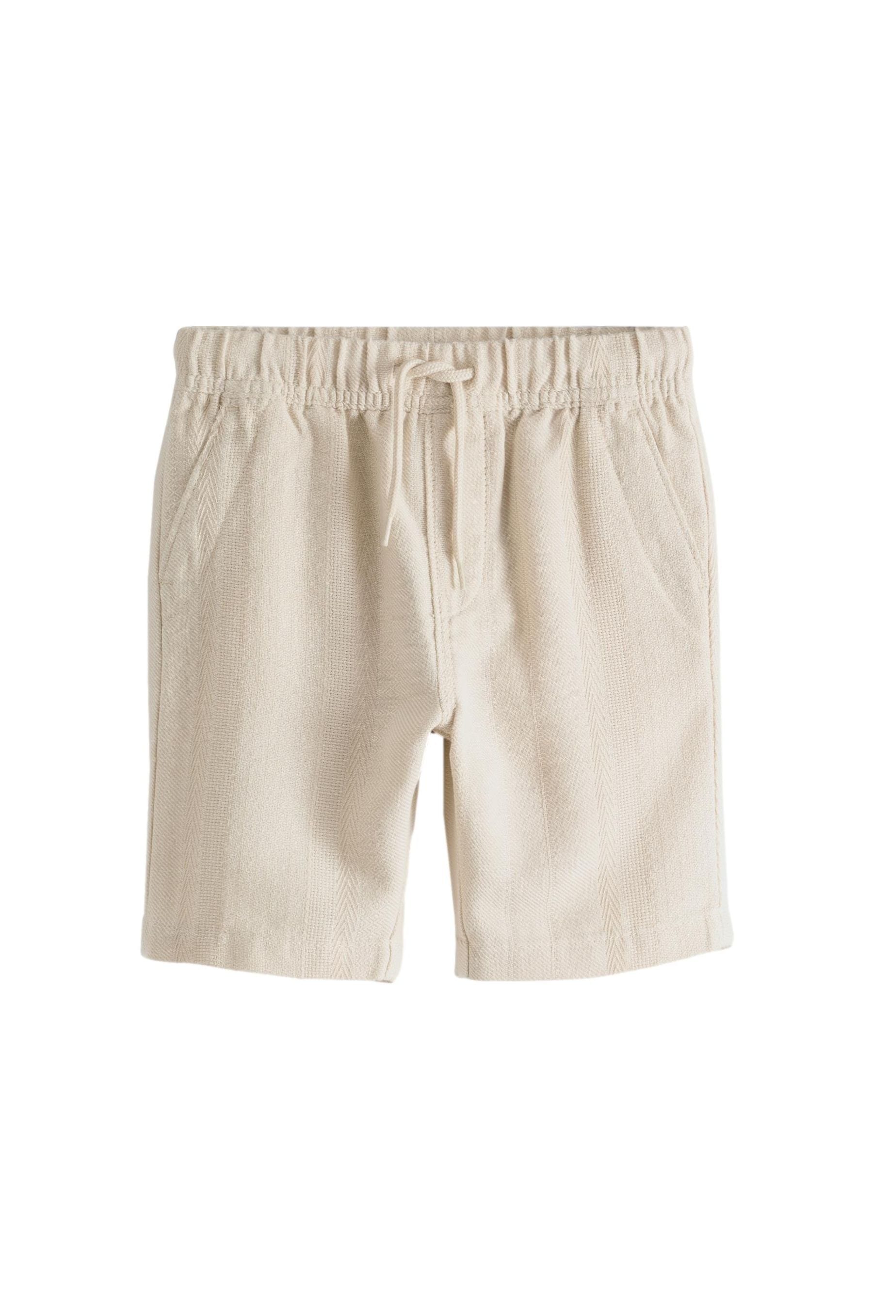 Cream Textured Stripe Shorts (3-16yrs)