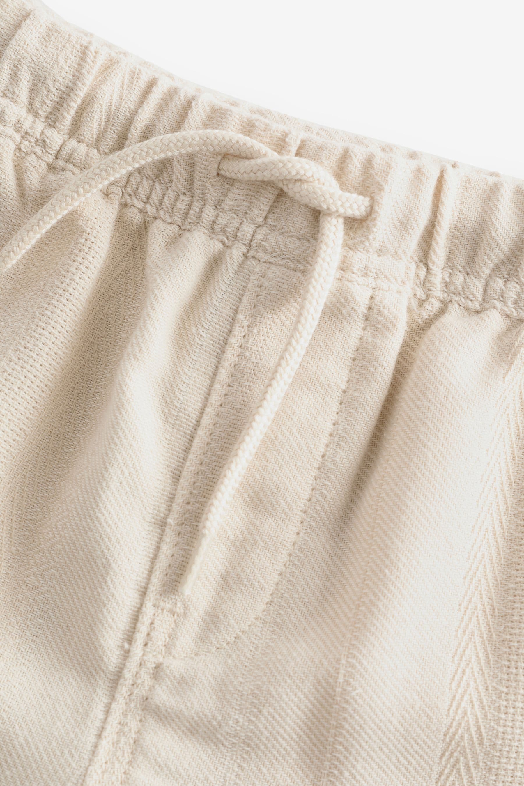 Cream Textured Stripe Shorts (3-16yrs)