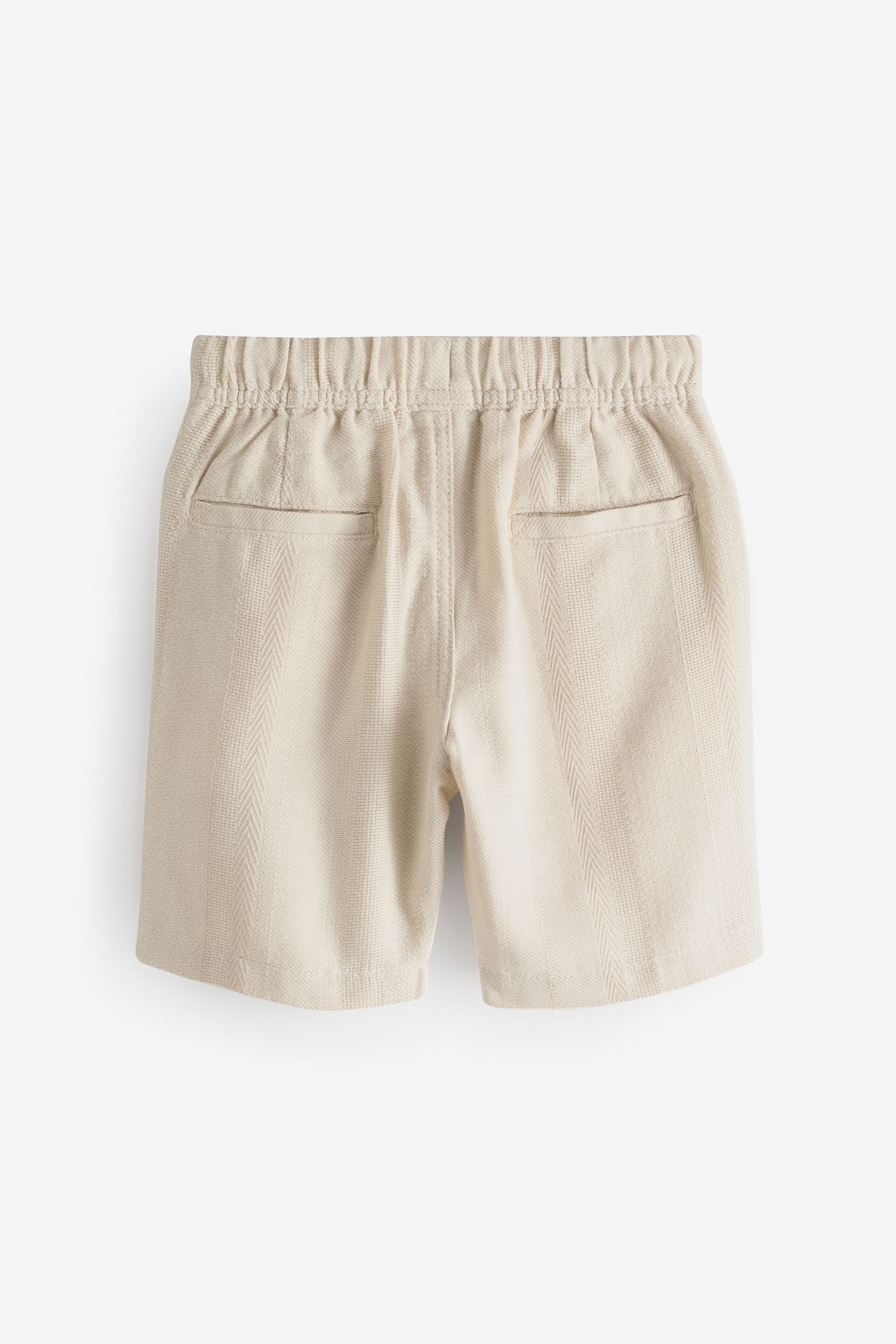 Cream Textured Stripe Shorts (3-16yrs)