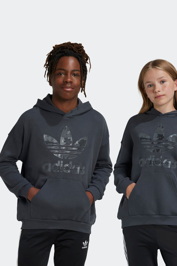 adidas Grey Kids Trefoil 100% Cotton Hoodie