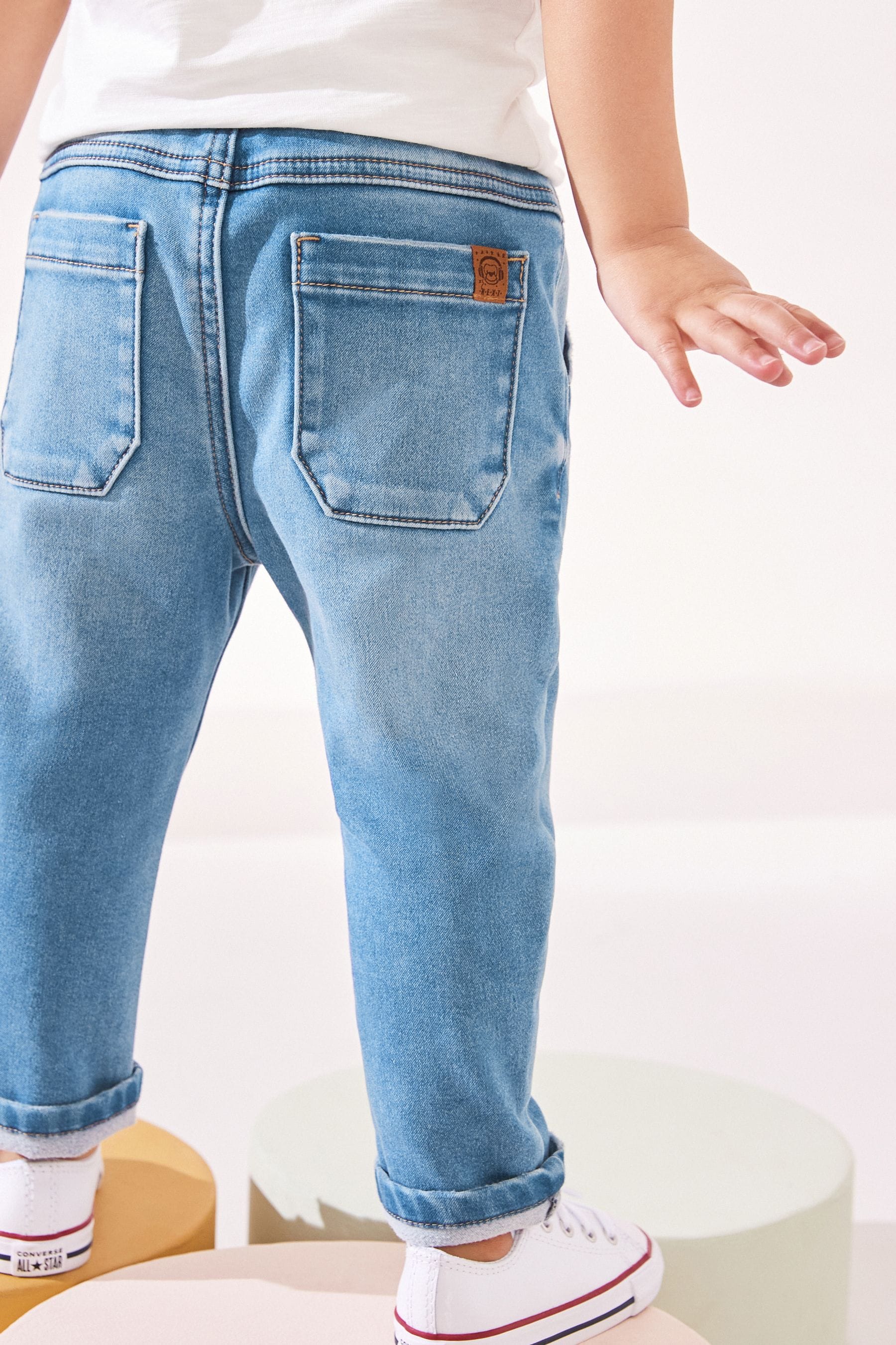 Mid Wash Denim Super Soft Pull-On Jeans With Stretch (3mths-7yrs)