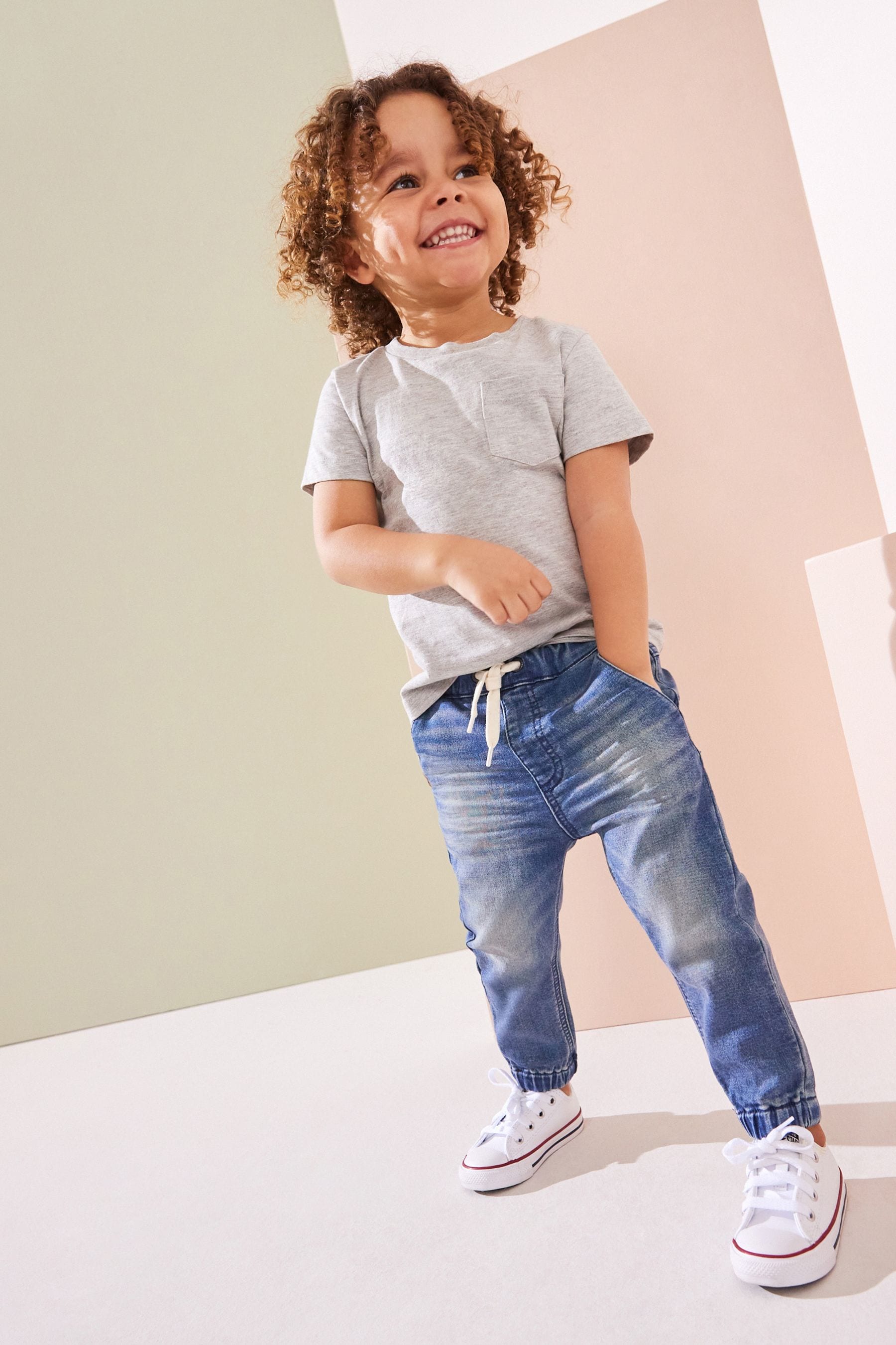 Mid Blue Tint Joggers Jeans With Comfort Stretch (3mths-7yrs)