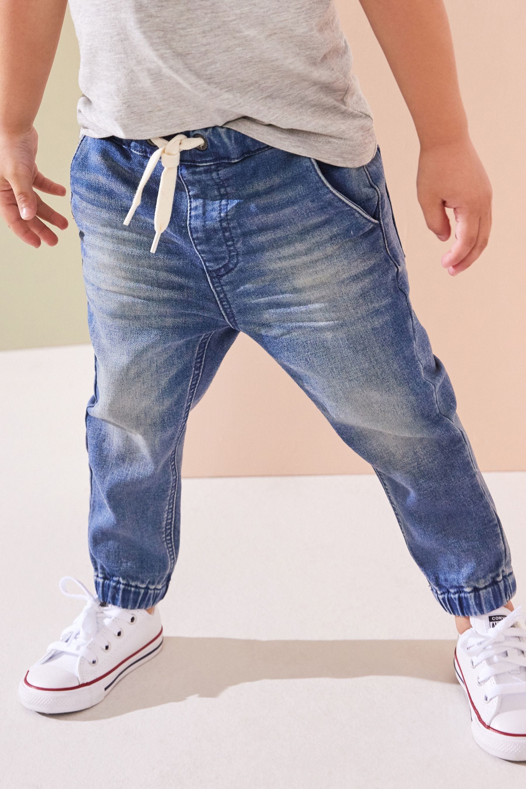 Mid Blue Tint Joggers Jeans With Comfort Stretch (3mths-7yrs)