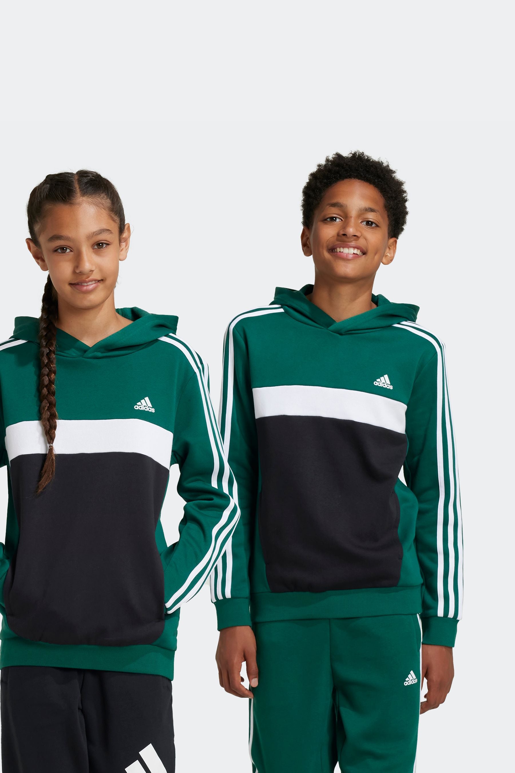 adidas Green Light Kids Sportswear Tiberio 3-Stripes Colourblock Fleece Hoodie