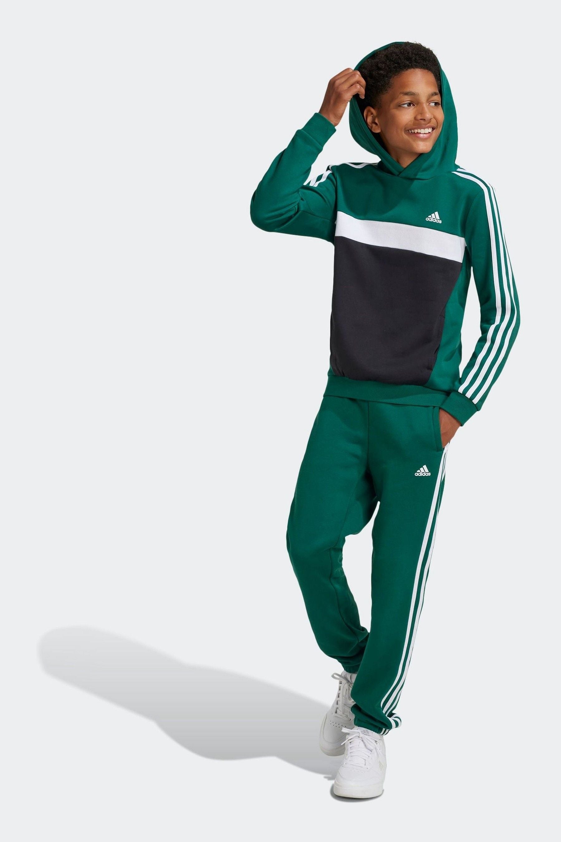 adidas Green Light Kids Sportswear Tiberio 3-Stripes Colourblock Fleece Hoodie