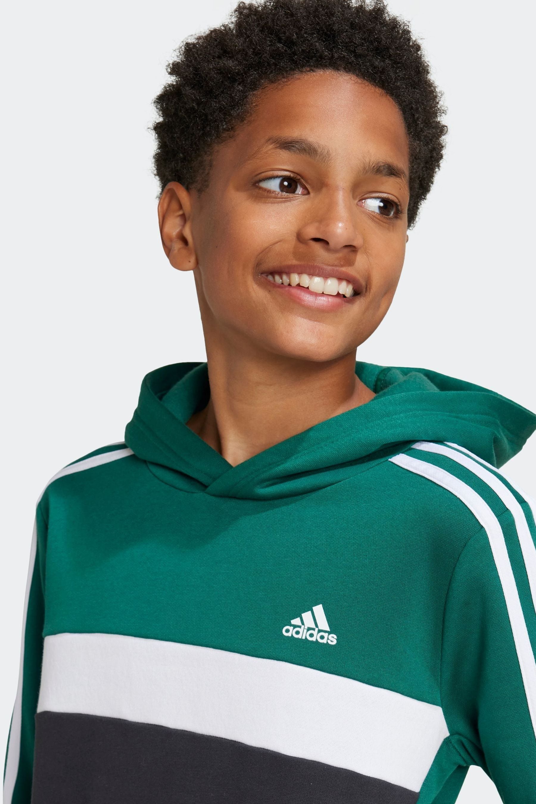 adidas Green Light Kids Sportswear Tiberio 3-Stripes Colourblock Fleece Hoodie