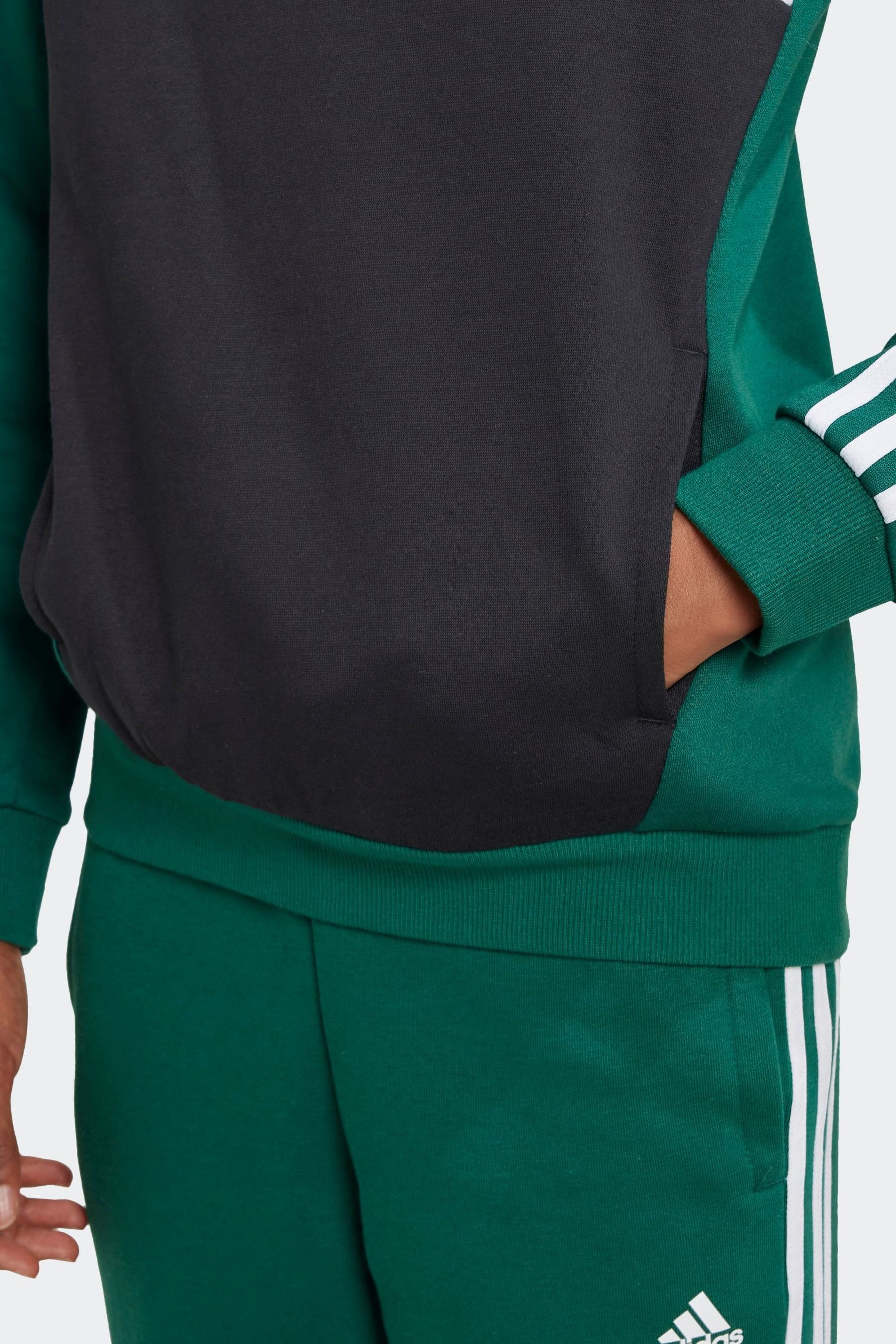 adidas Green Light Kids Sportswear Tiberio 3-Stripes Colourblock Fleece Hoodie