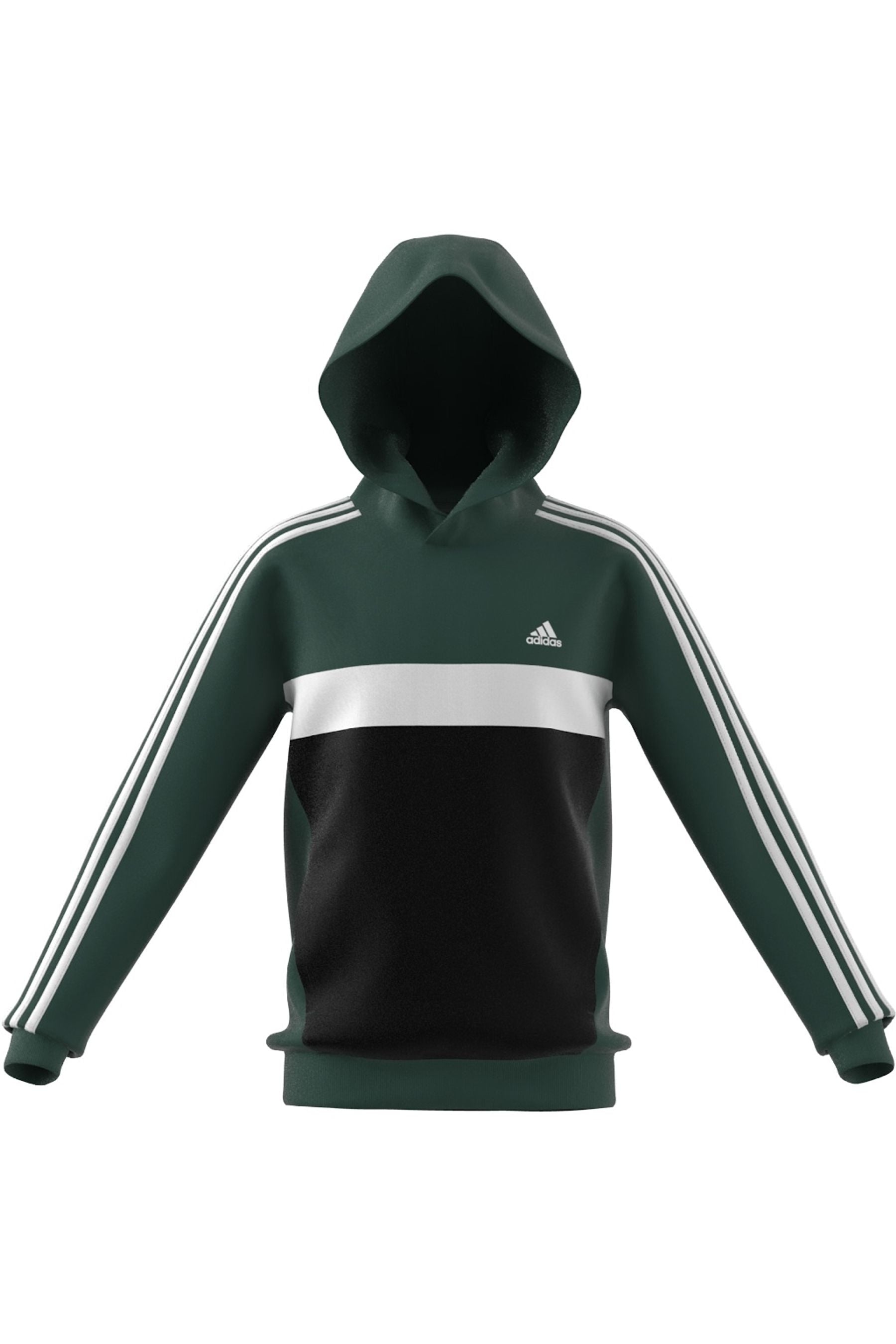 adidas Red Tiberio 3-Stripes Colorblock Fleece Hoodie Kids