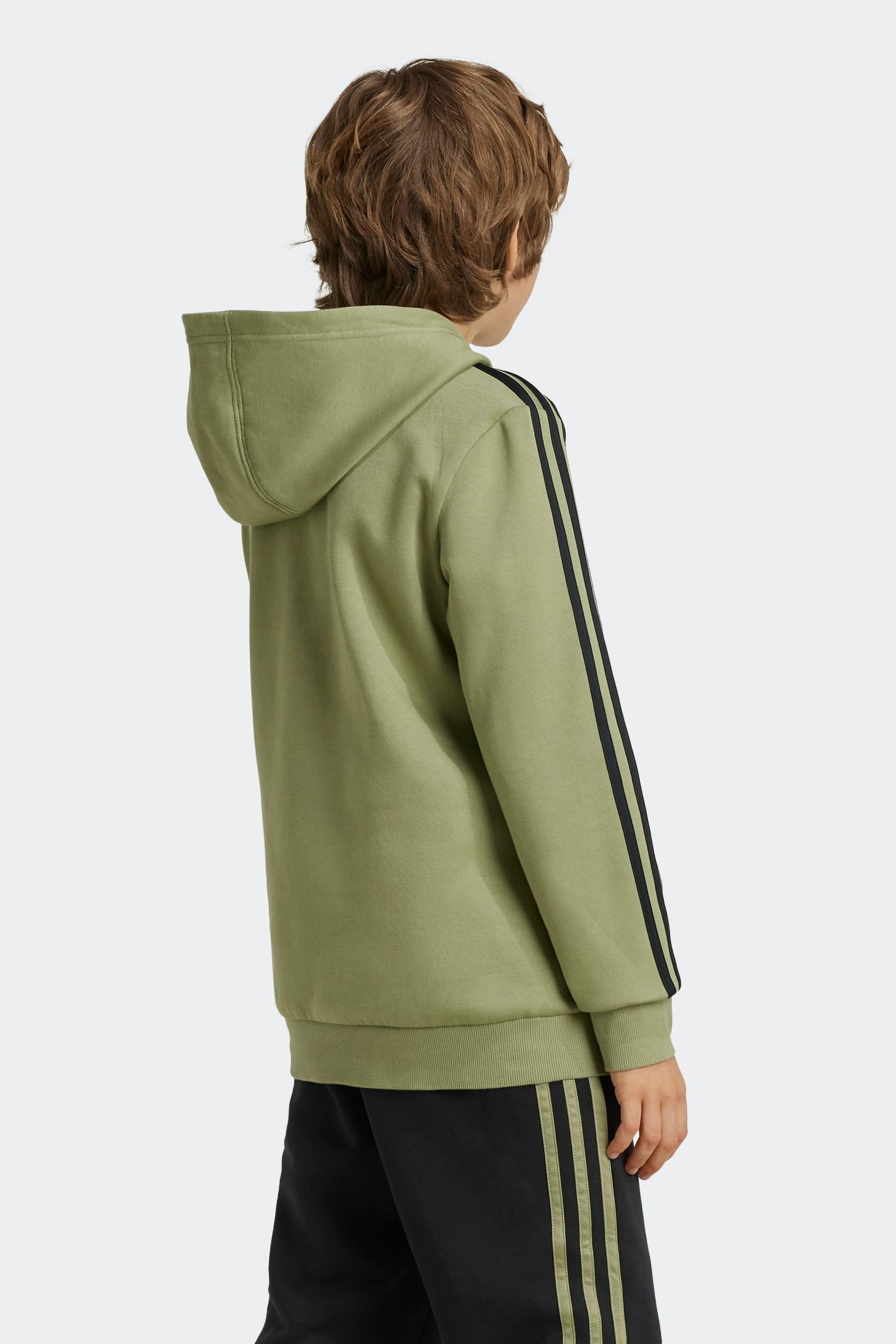 adidas Green Kids Sportswear Tiberio 3-Stripes Colourblock Fleece Hoodie