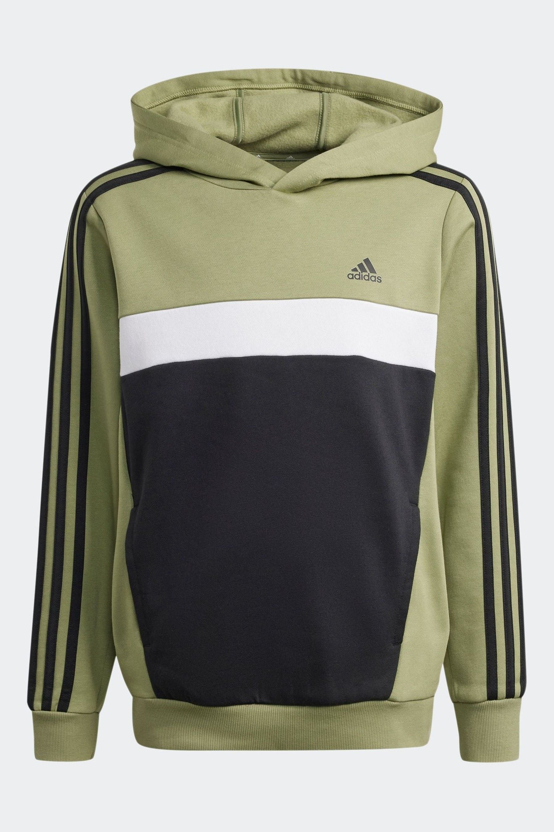 adidas Green Kids Sportswear Tiberio 3-Stripes Colourblock Fleece Hoodie