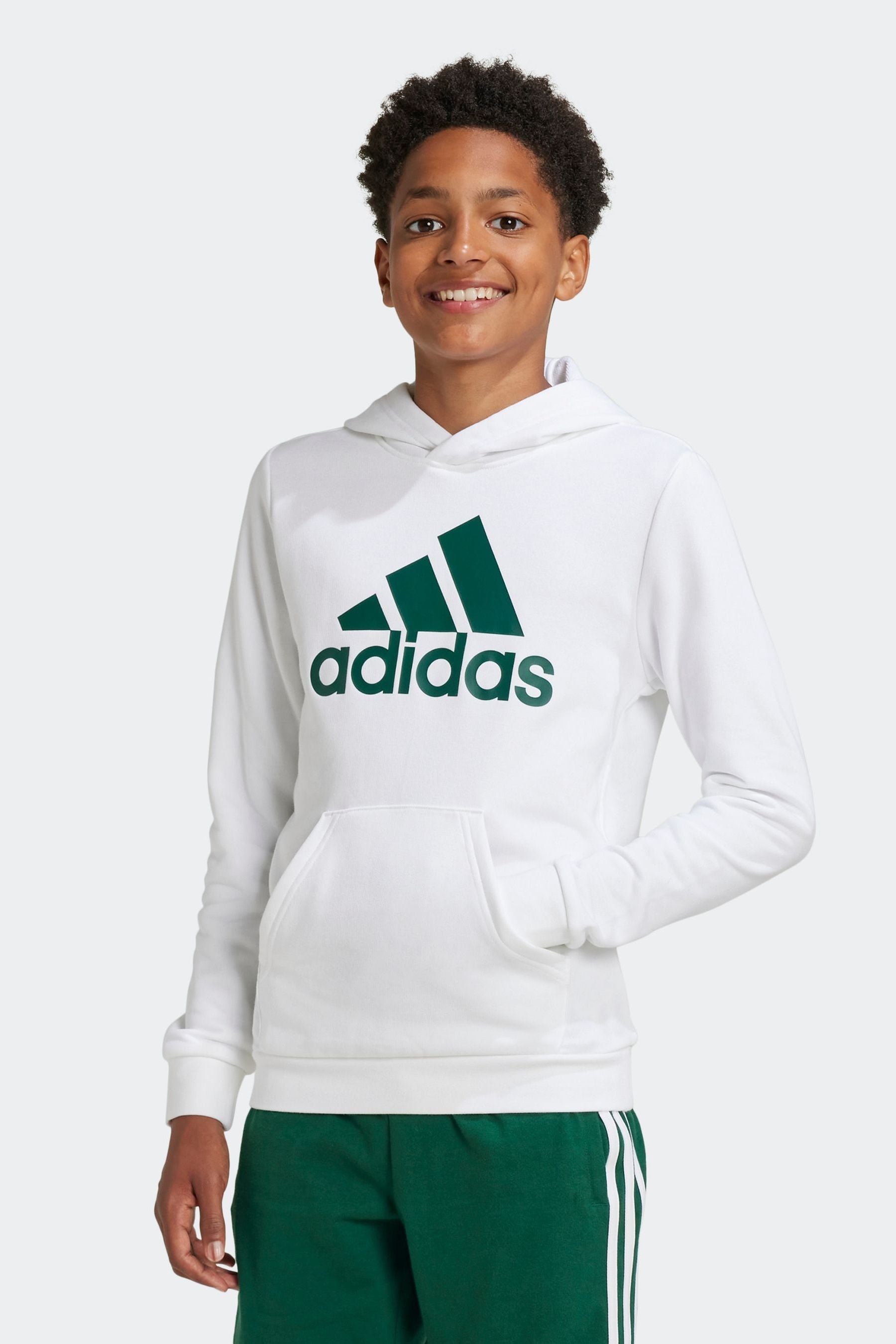 adidas Off White Sportswear Big Logo Essentials Cotton Hoodie