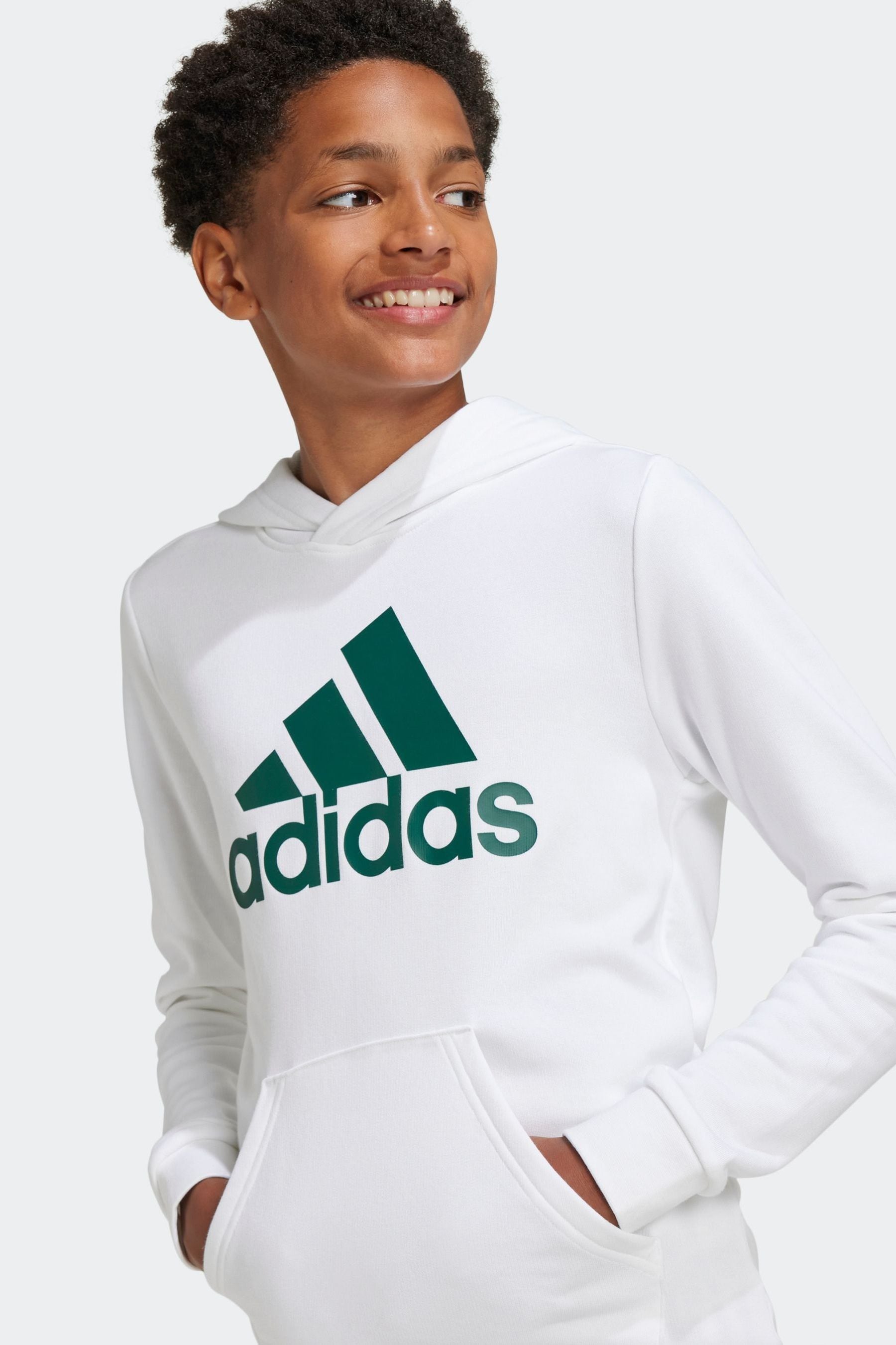 adidas Off White Sportswear Big Logo Essentials Cotton Hoodie