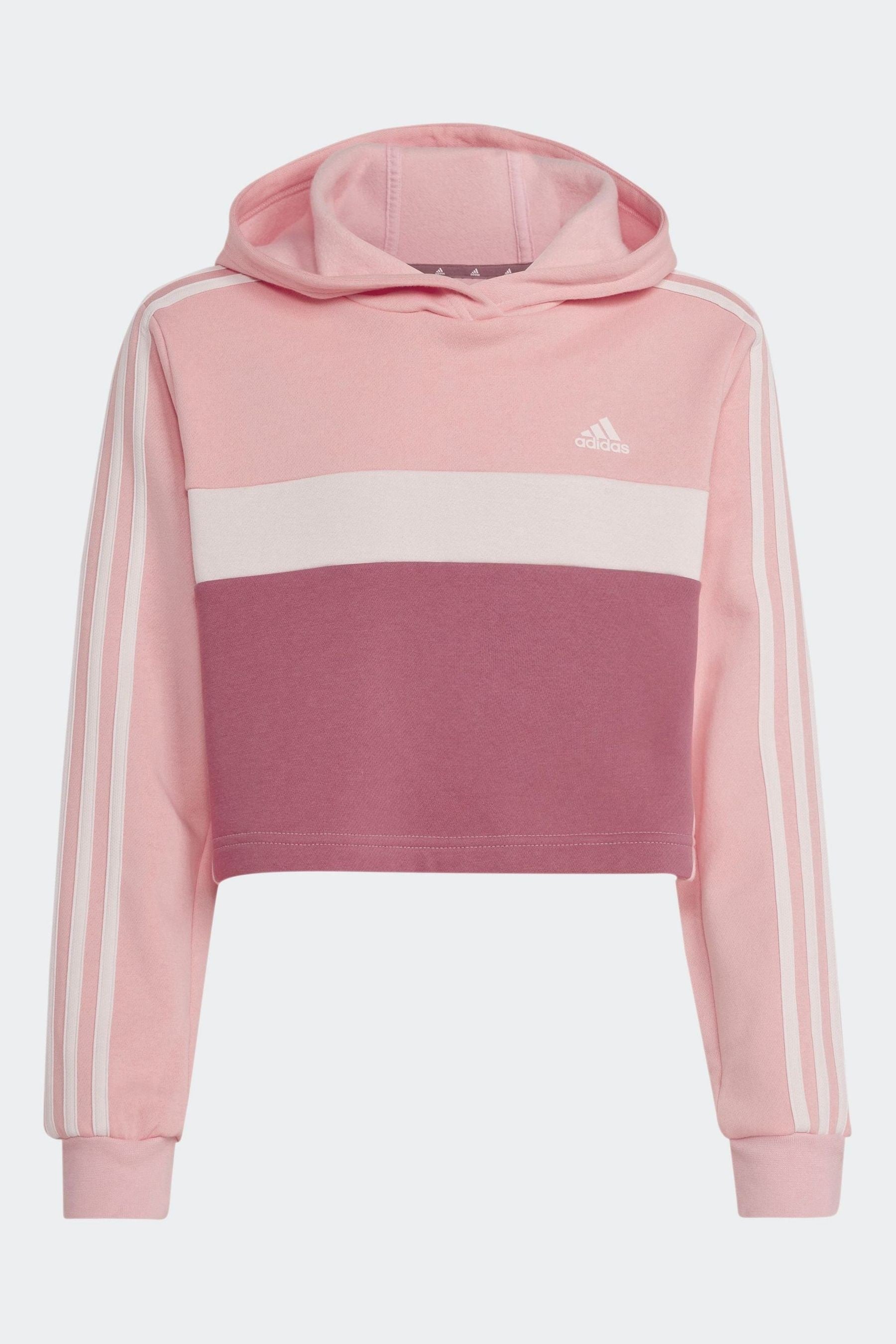 adidas Pink Dark Kids Sportswear Tiberio 3-Stripes Colorblock Fleece Leggings Set