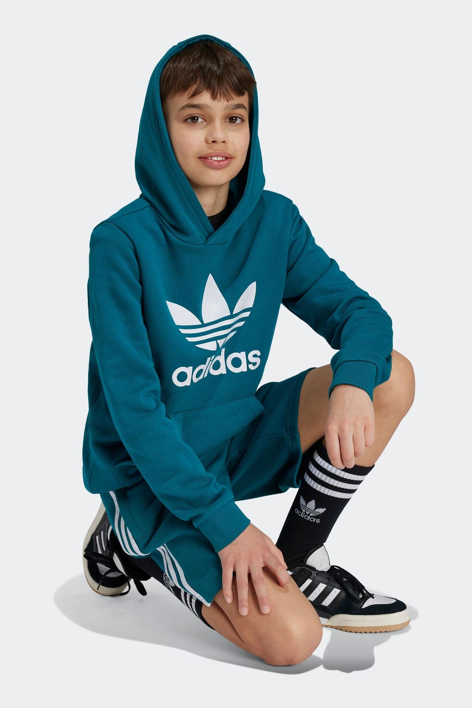 adidas Green Kids Originals Trefoil Hoodie