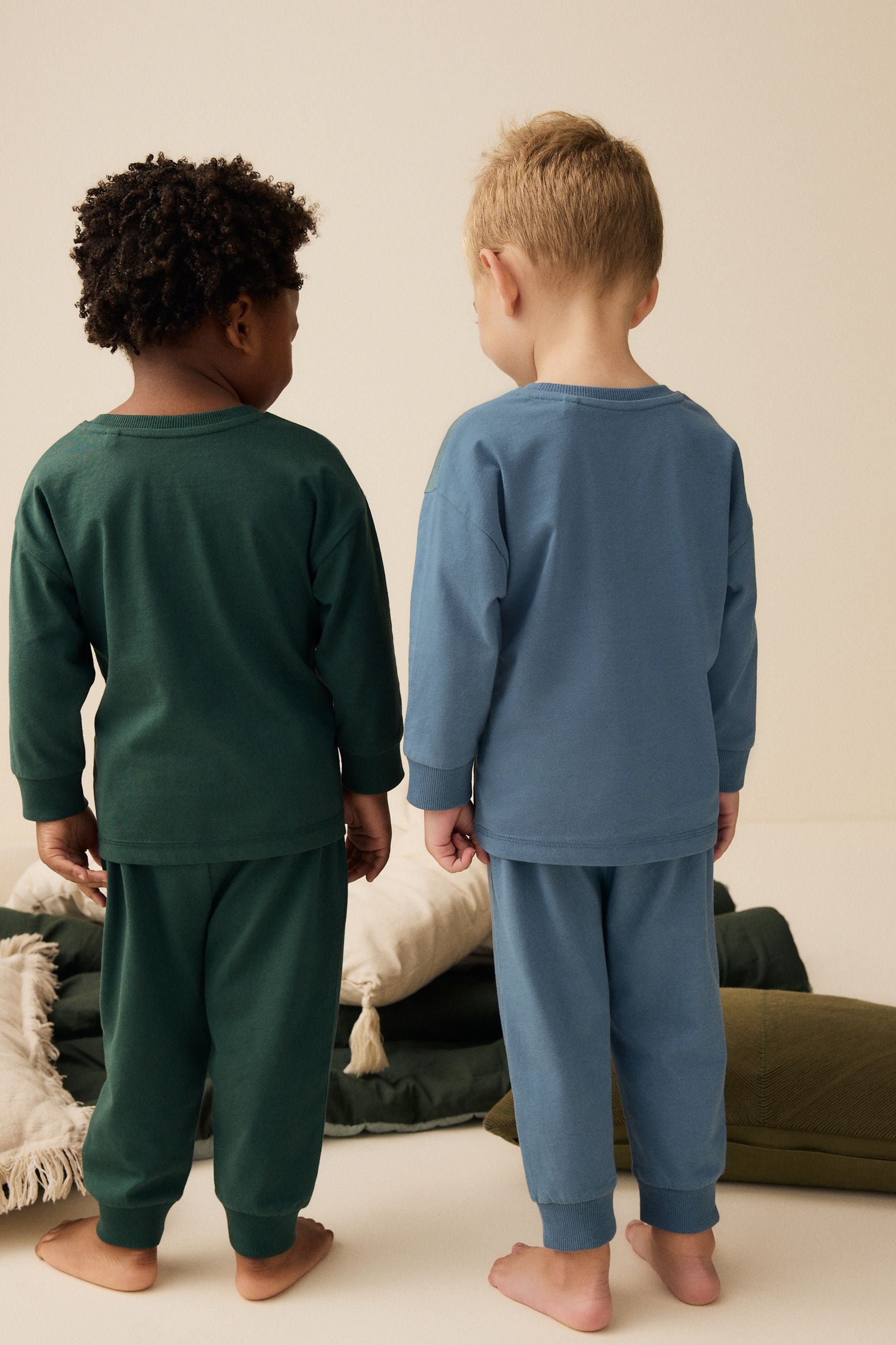 Green/Blue Elephant/Crocodile Snuggle 100% Cotton Pyjamas 2 Pack (9mths-10yrs)