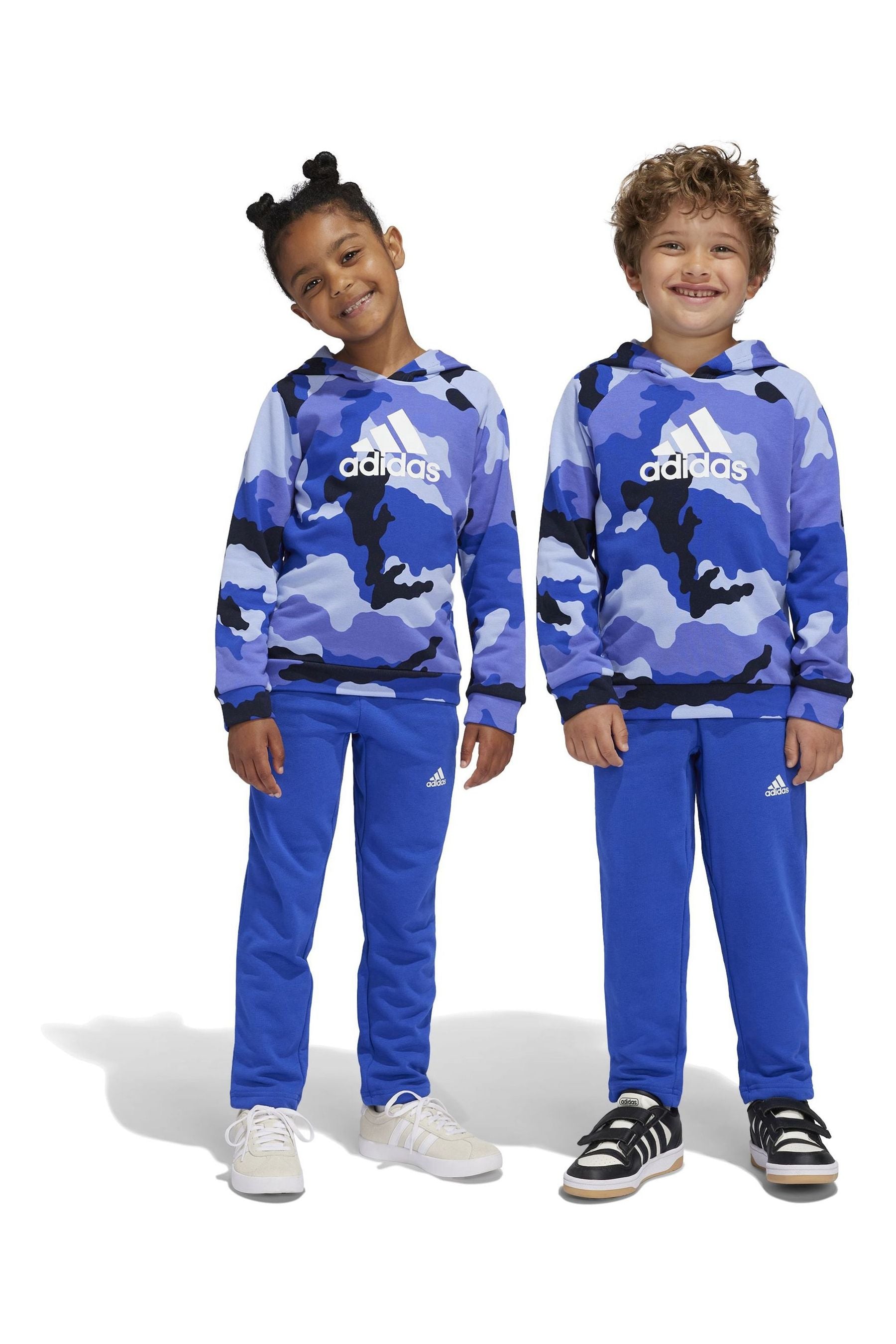 adidas Blue adidas Kids Essentials Camo Allover Print Hoodie Set