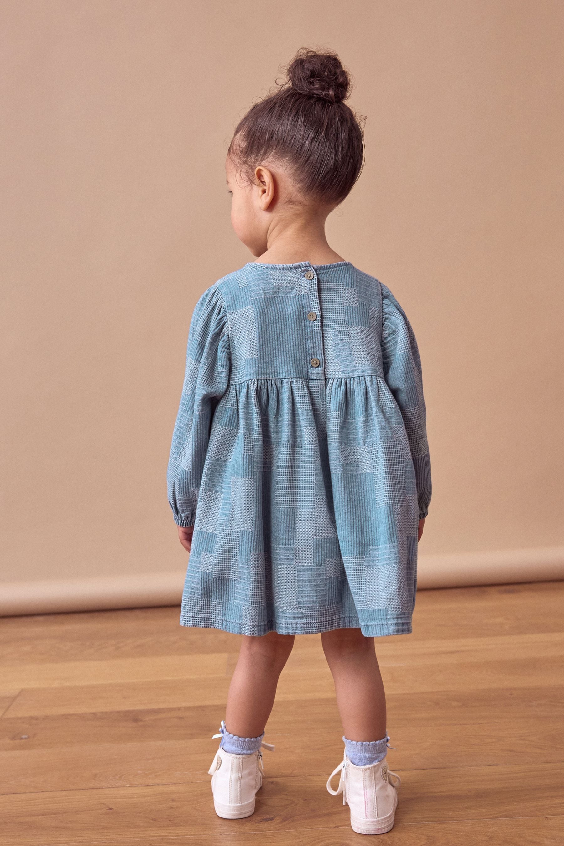 Blue 100% Cotton Denim Daisy Dress (3mths-8yrs)