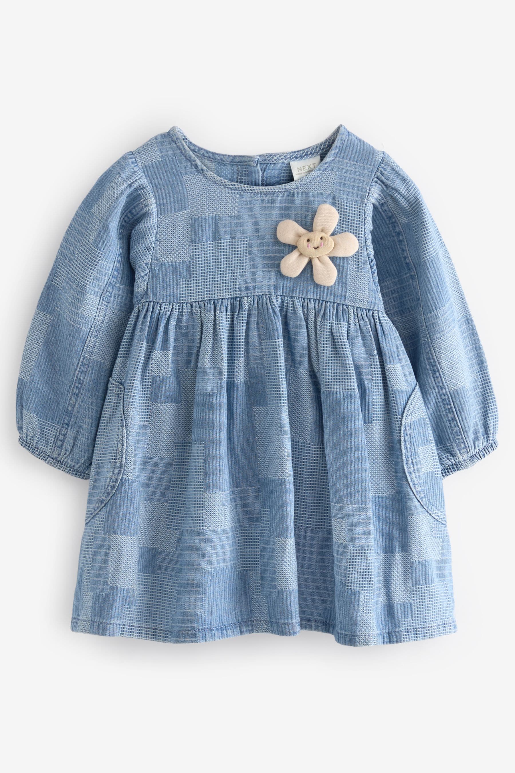 Blue 100% Cotton Denim Daisy Dress (3mths-8yrs)