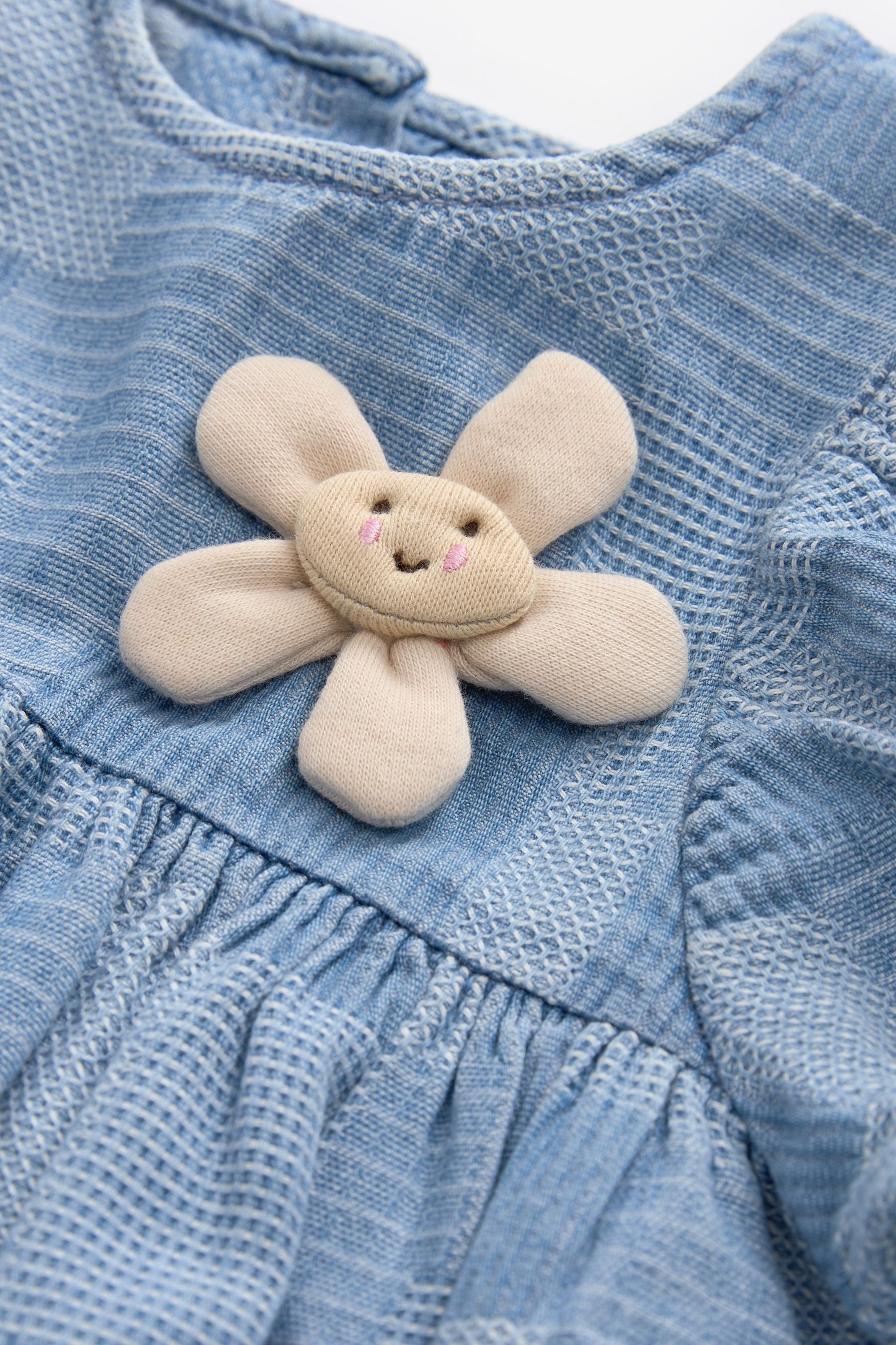 Blue 100% Cotton Denim Daisy Dress (3mths-8yrs)