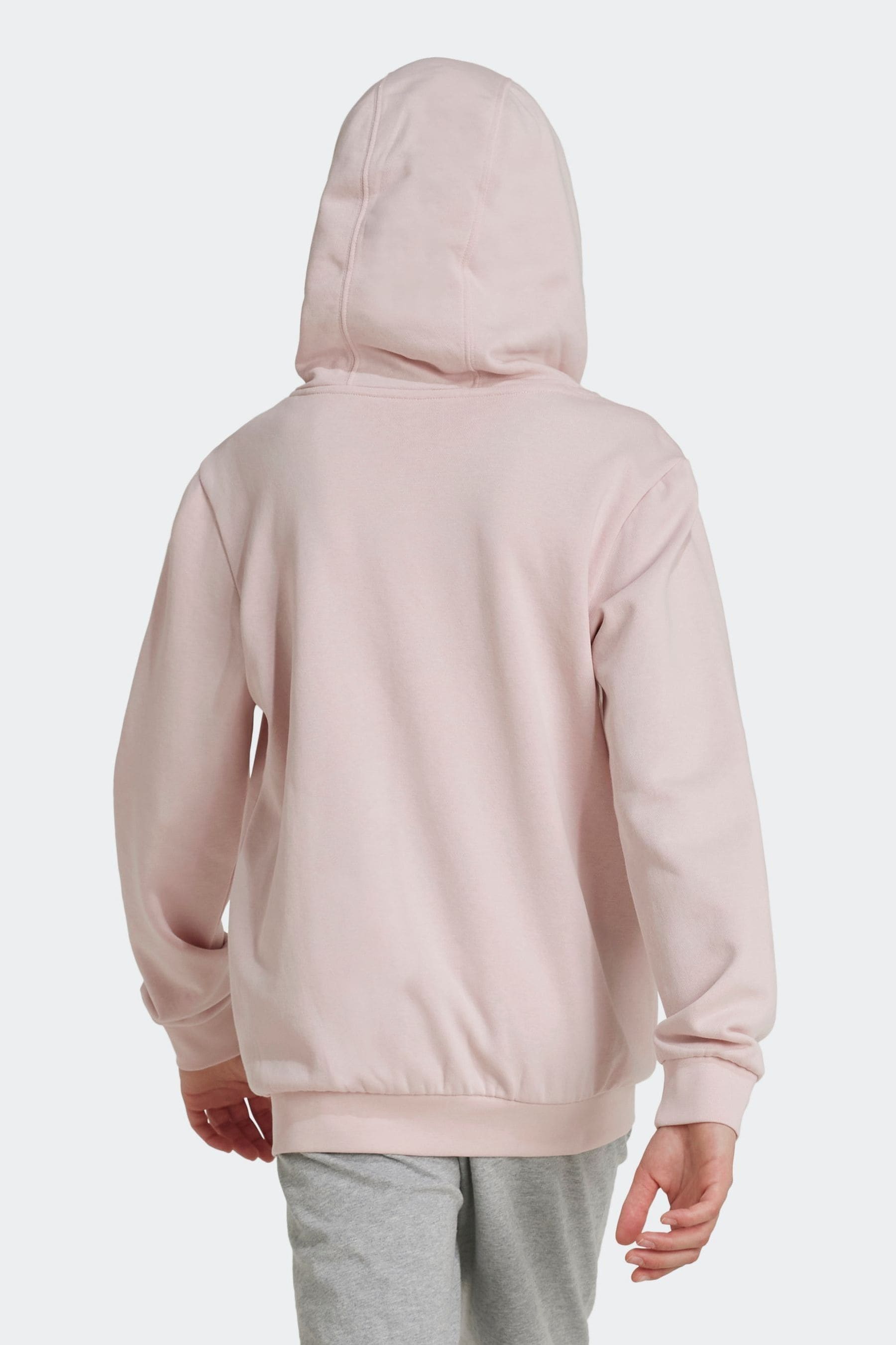 adidas Pink Kids Essentials Small Logo Feel Cozy Fleece Hoodie