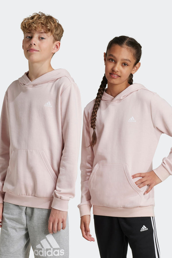 adidas Pink Kids Essentials Small Logo Feel Cozy Fleece Hoodie