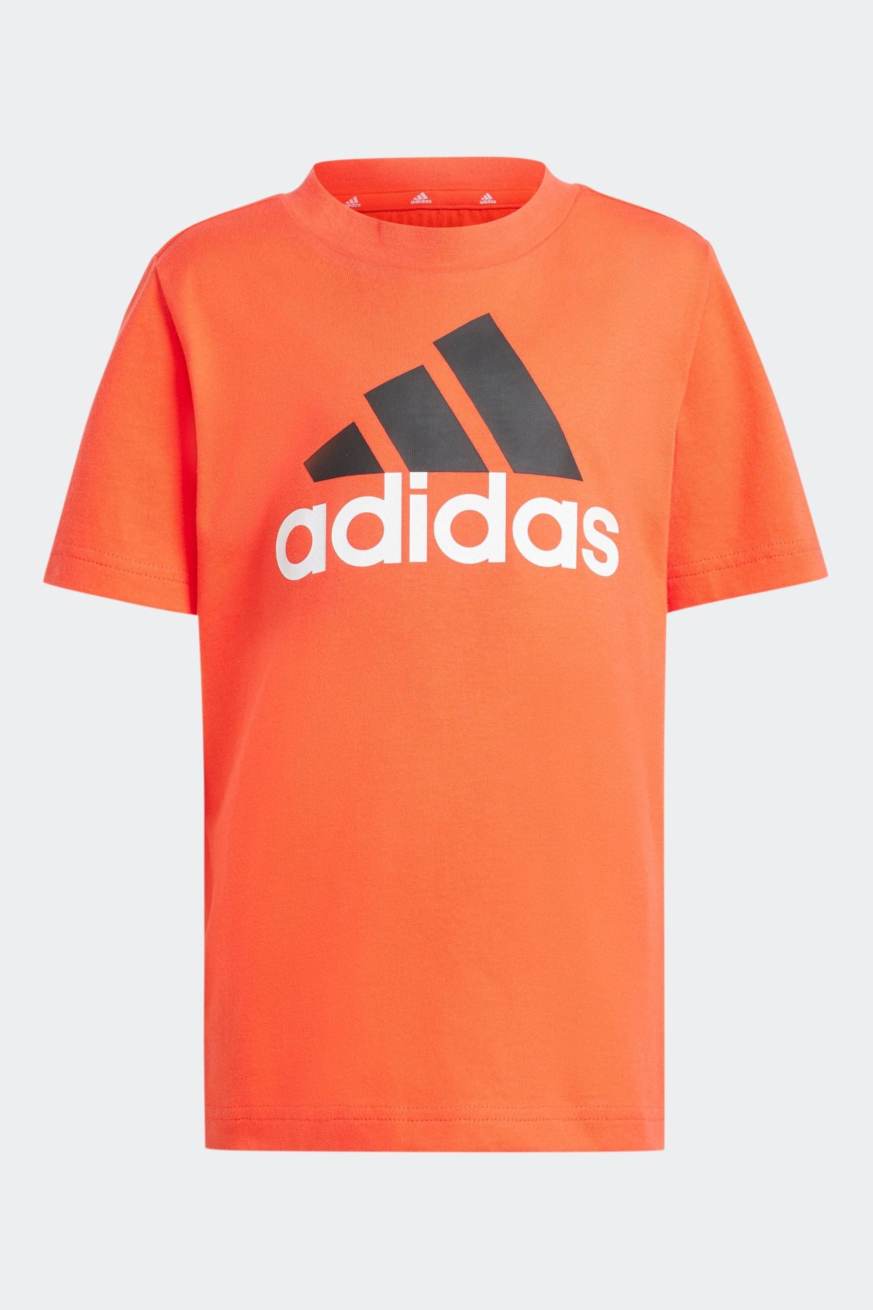 adidas Red Kids Essentials Logo 100% Cotton T-Shirt and Shorts Set