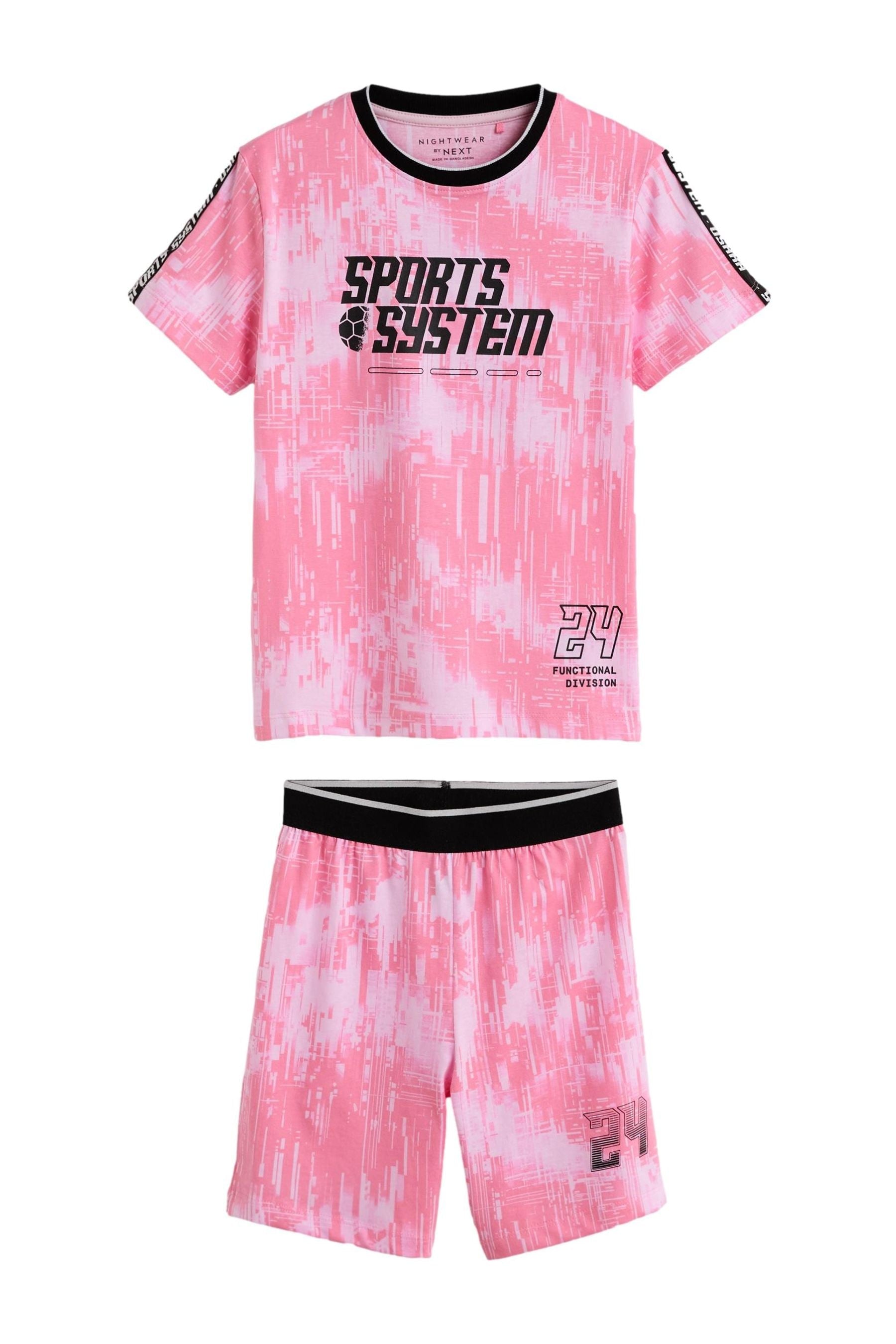 Pink Football Single Short Pyjamas (4-16yrs)