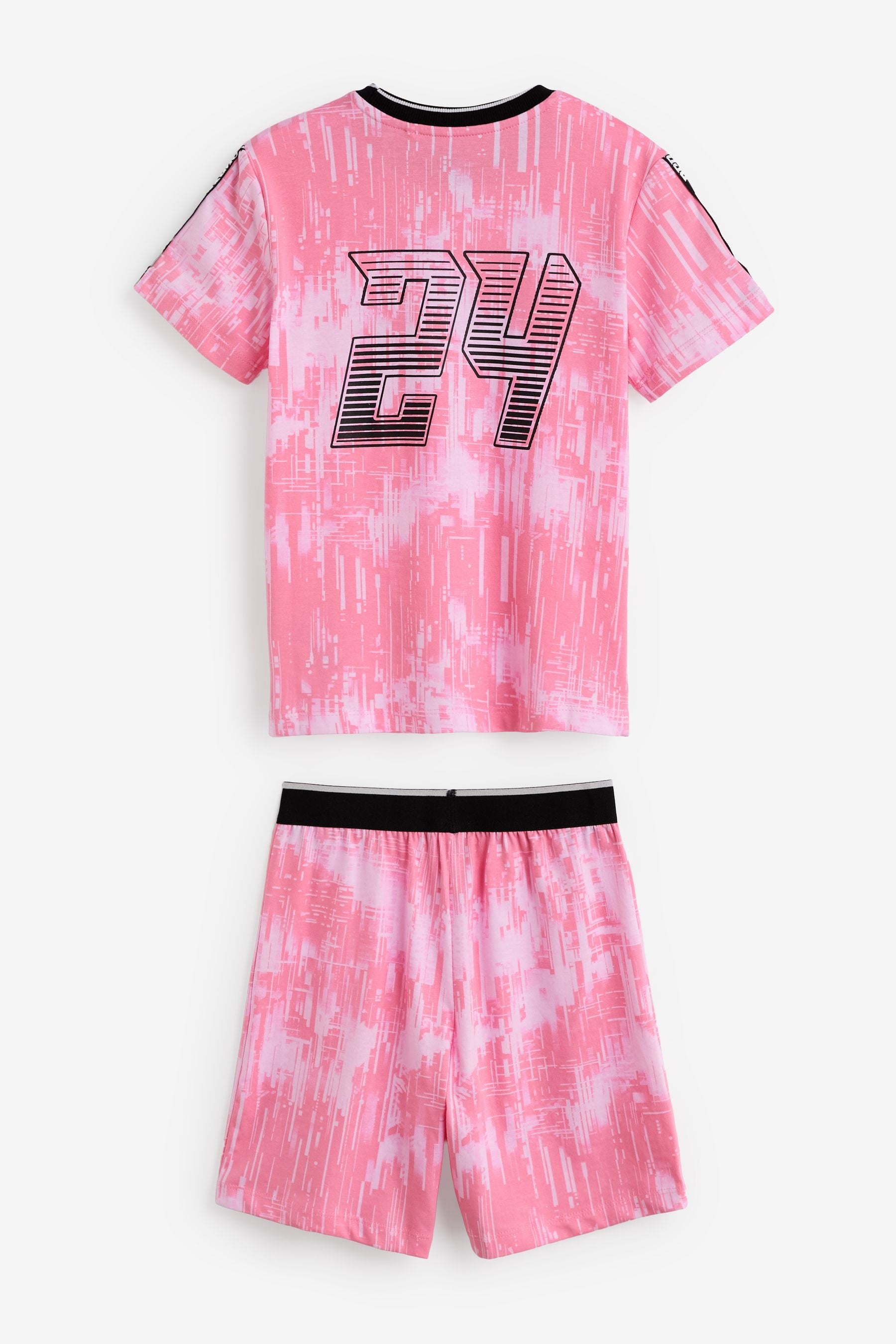 Pink Football Single Short 100% Cotton Pyjamas (4-16yrs)