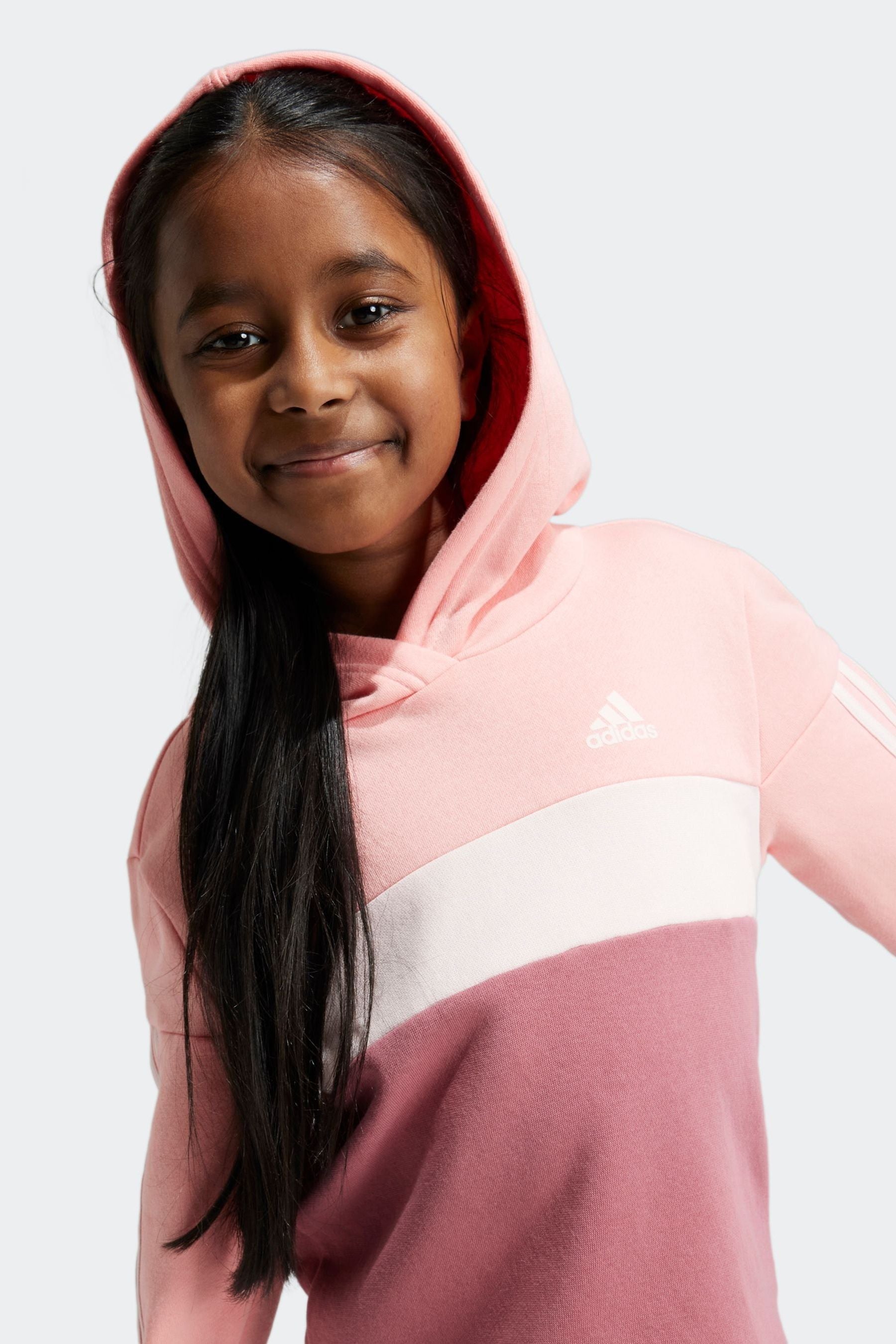 adidas Pink Pitch Kids Sportswear Tiberio 3-Stripes Colorblock Fleece Leggings Set