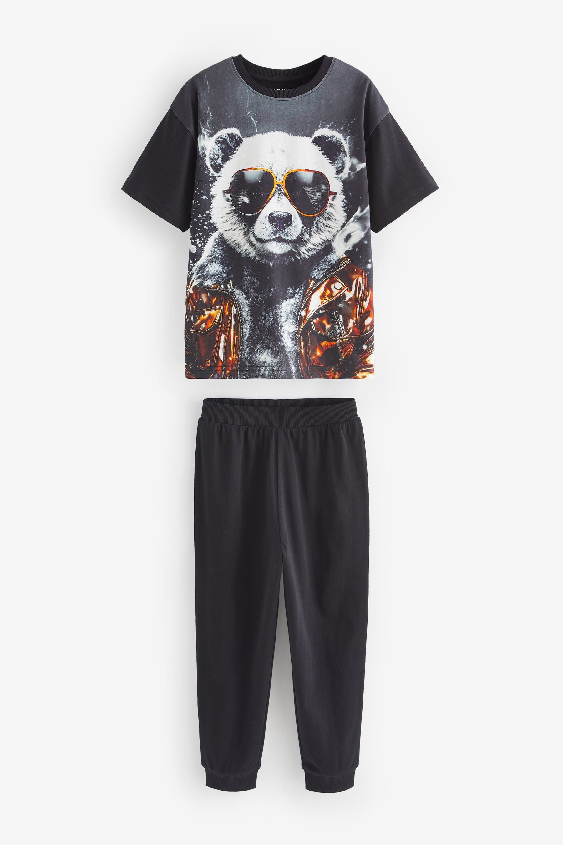 Black Panda Single 100% Cotton Pyjamas (3-16yrs)