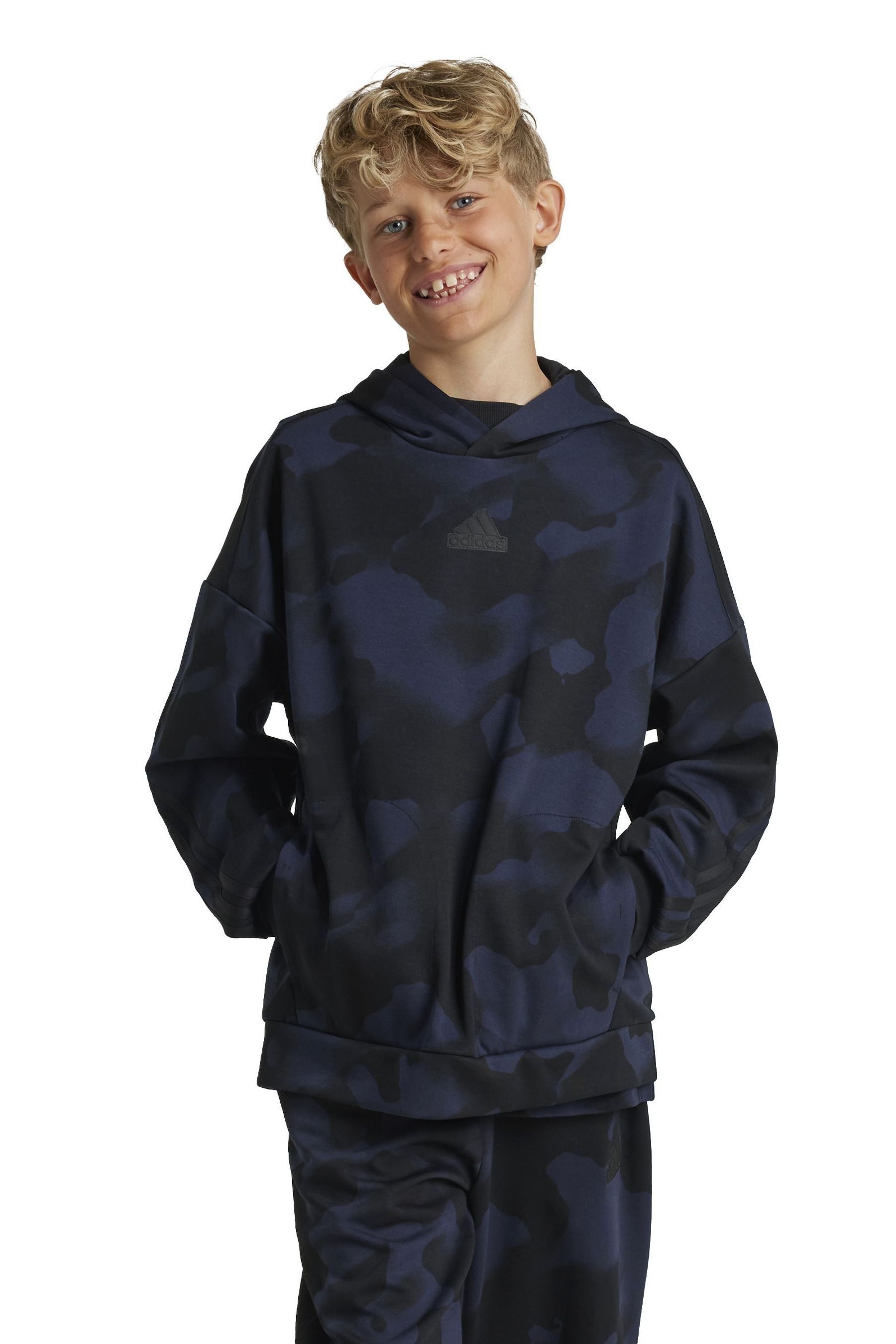 adidas Black Kids Future Icons Camo Printed Hoodie