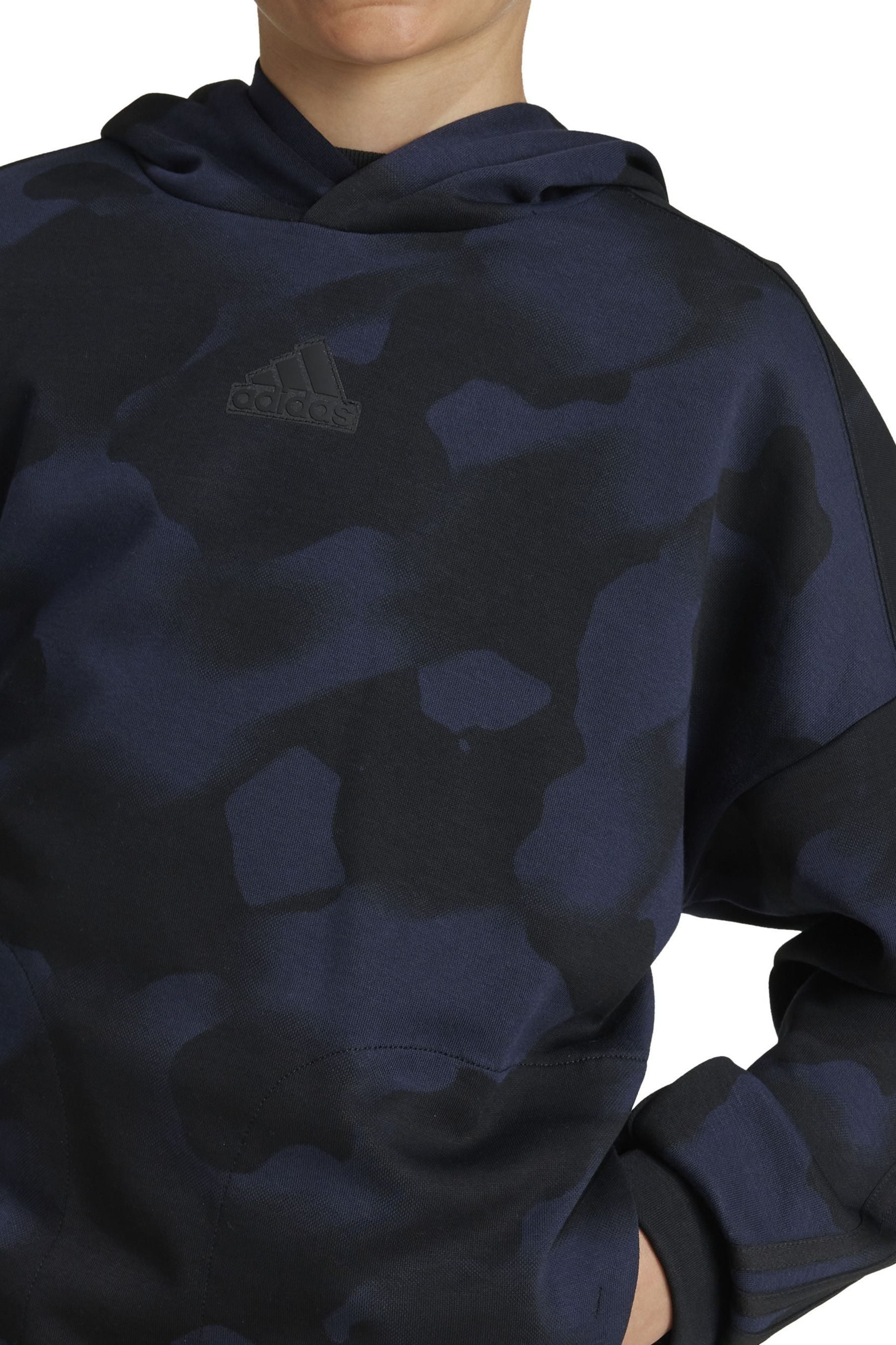 adidas Black Kids Future Icons Camo Printed Hoodie