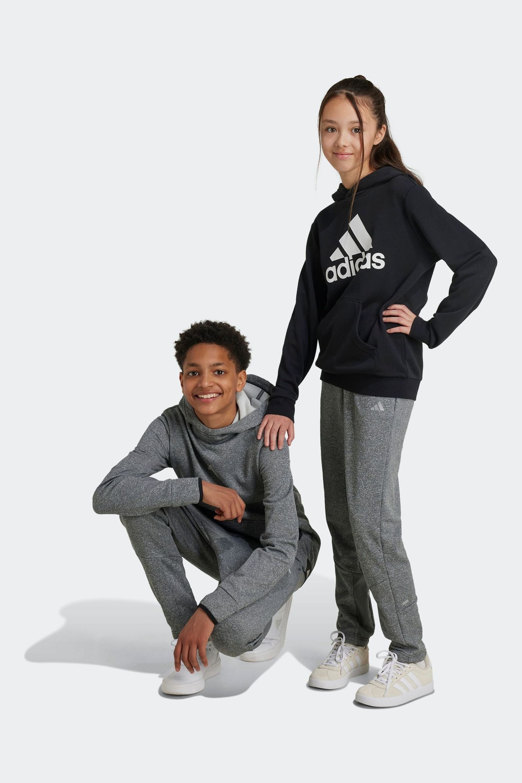 adidas Grey Fleece Joggers Kids