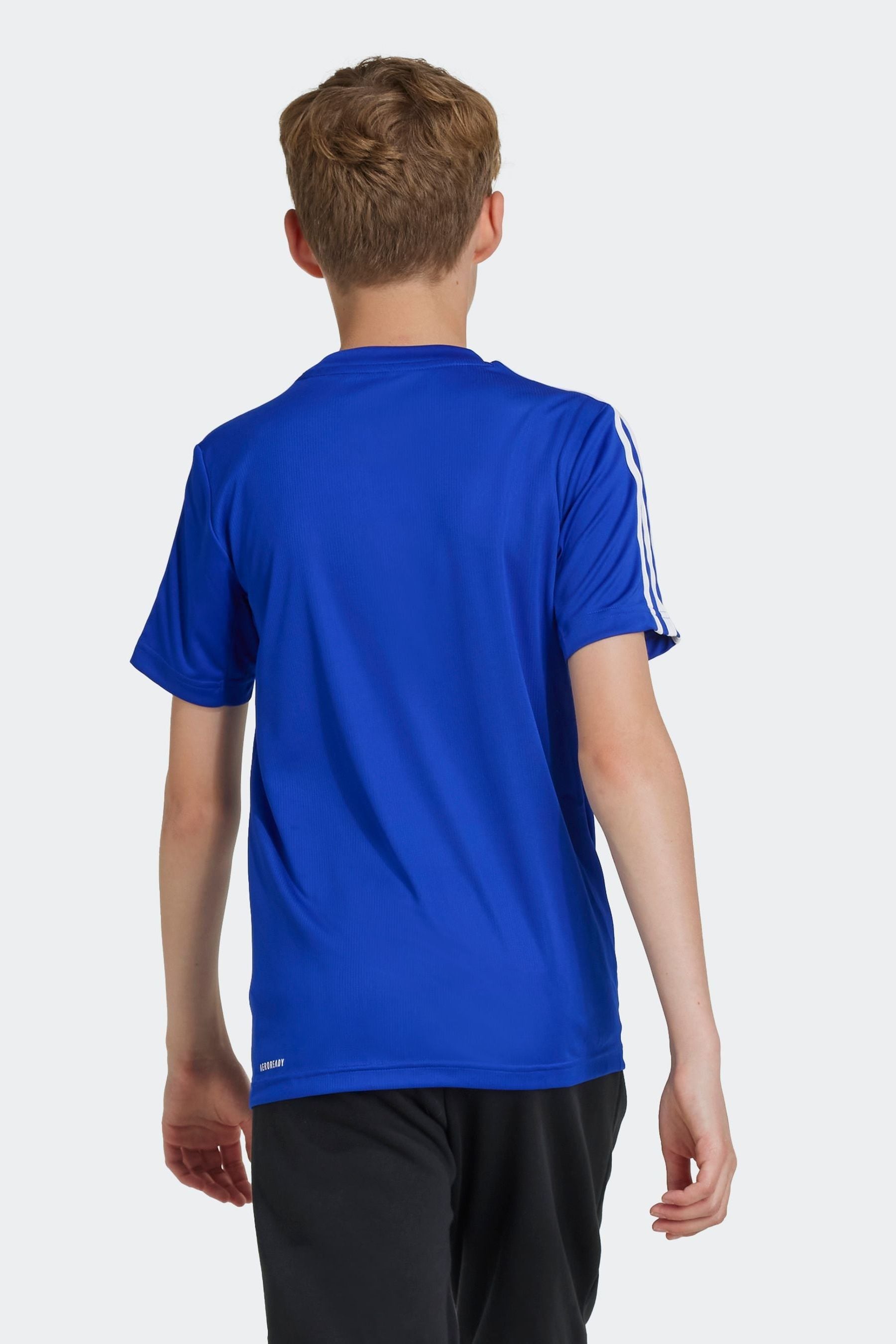 adidas Dark Blue Sportswear Junior Train Essentials AEROREADY 3-Stripes Regular-Fit T-Shirt