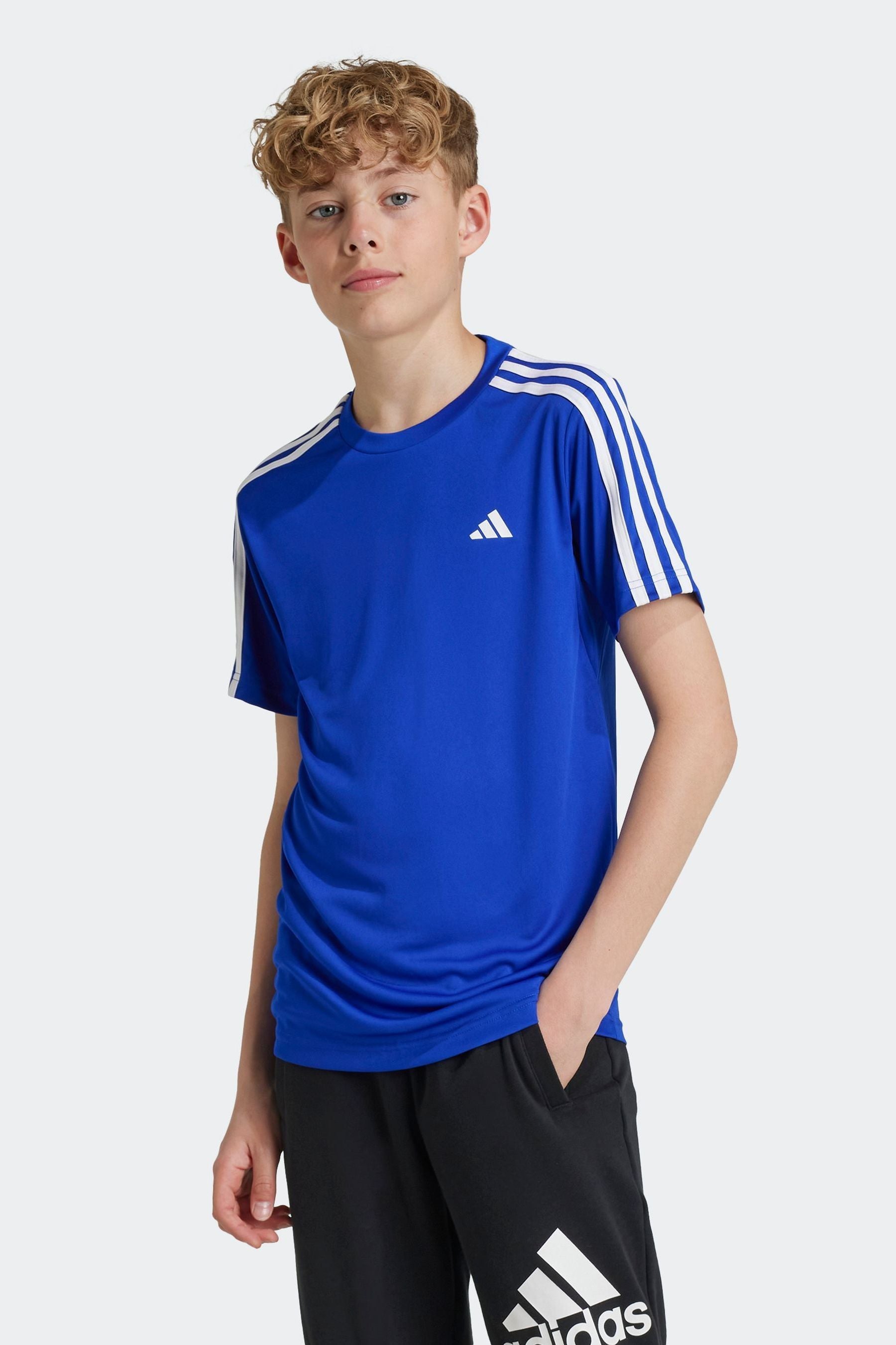 adidas Dark Blue Sportswear Junior Train Essentials AEROREADY 3-Stripes Regular-Fit T-Shirt