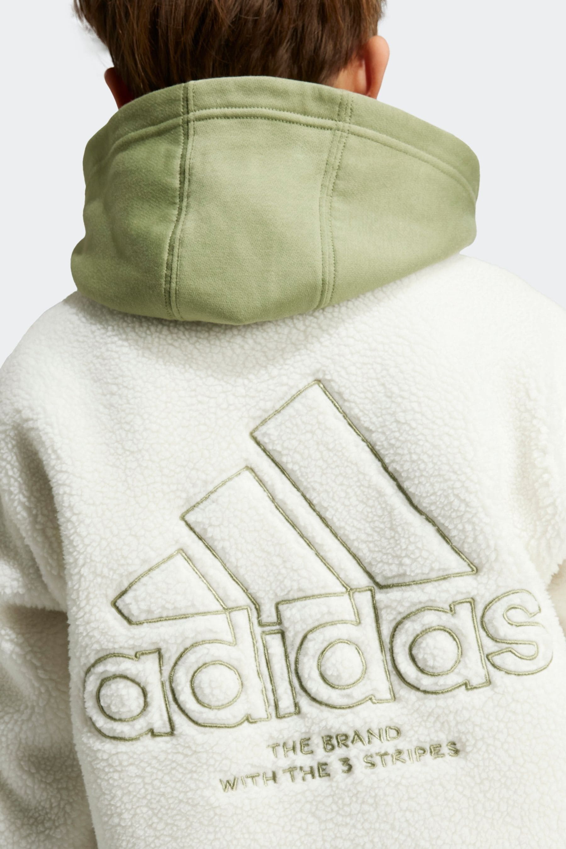 adidas White Sherpa Jacket