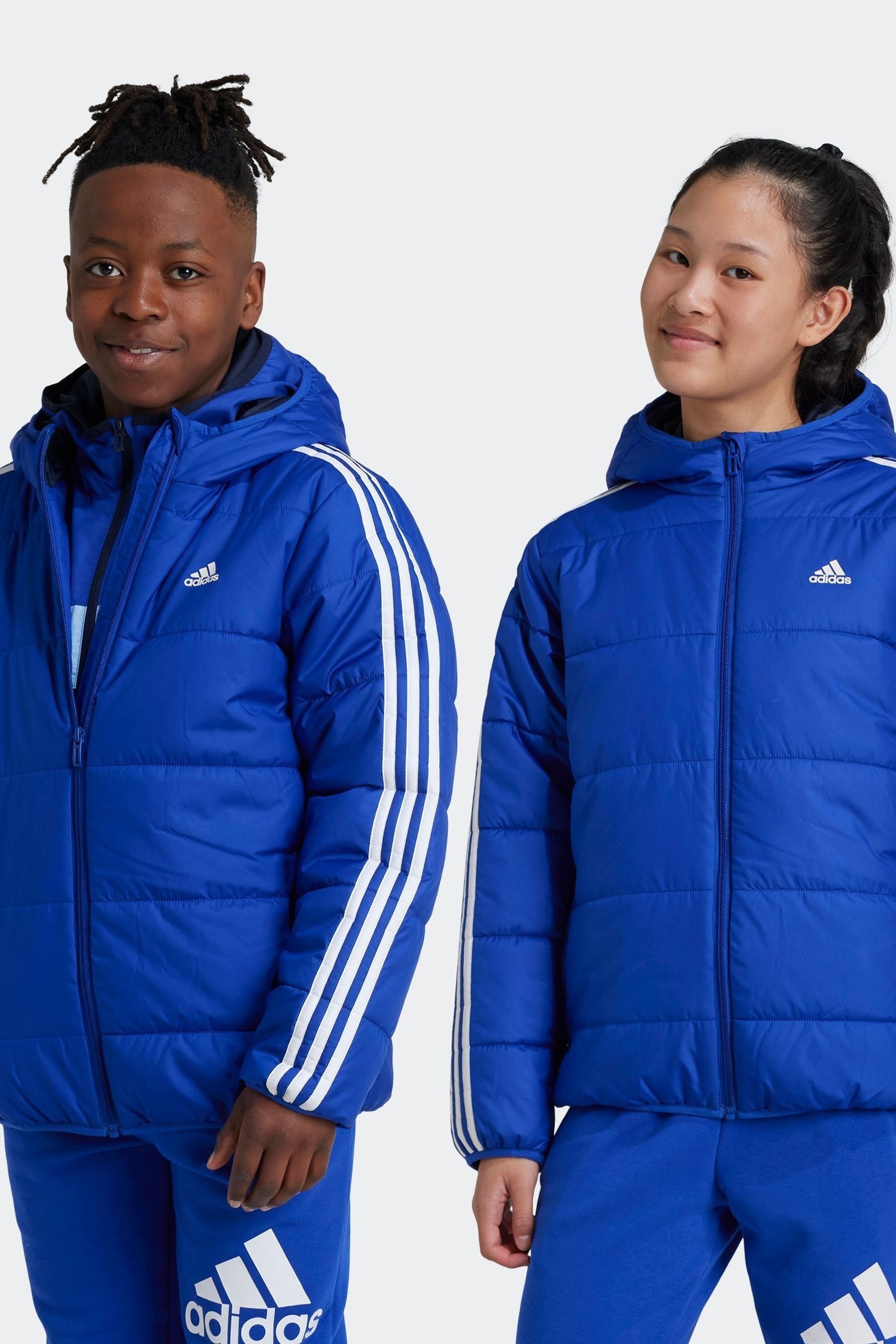 adidas Blue Essentials 3-Stripes Padded Jacket