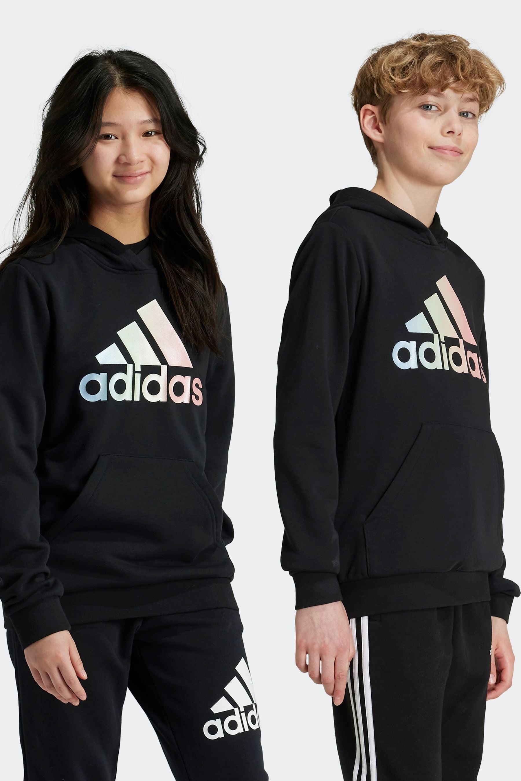 adidas Black Kids Metallic Print Hoodie